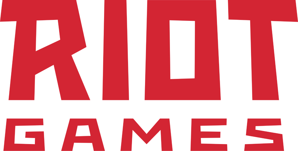 Red and black logo with the words 'Riot Games' in bold, stylized text.