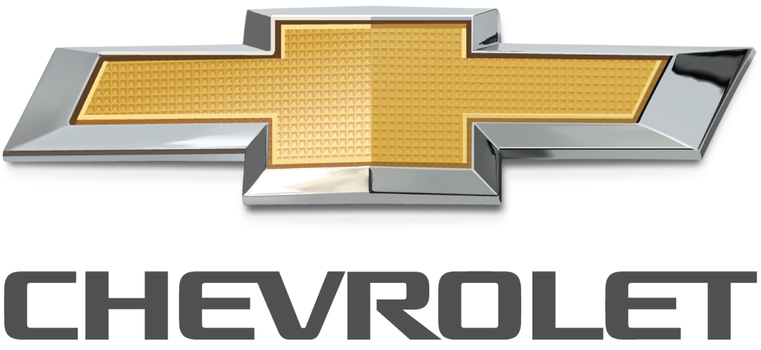 Chevrolet logo with a gold bowtie emblem and gray border, and the word 'CHEVROLET' in gray letters below.