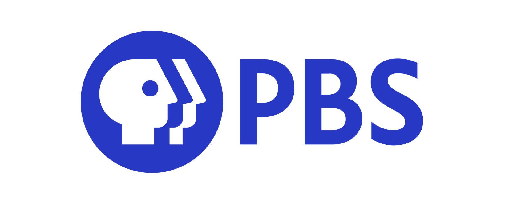The PBS logo with a blue circle and stylized white head and facial profile, followed by the blue letters "PBS"