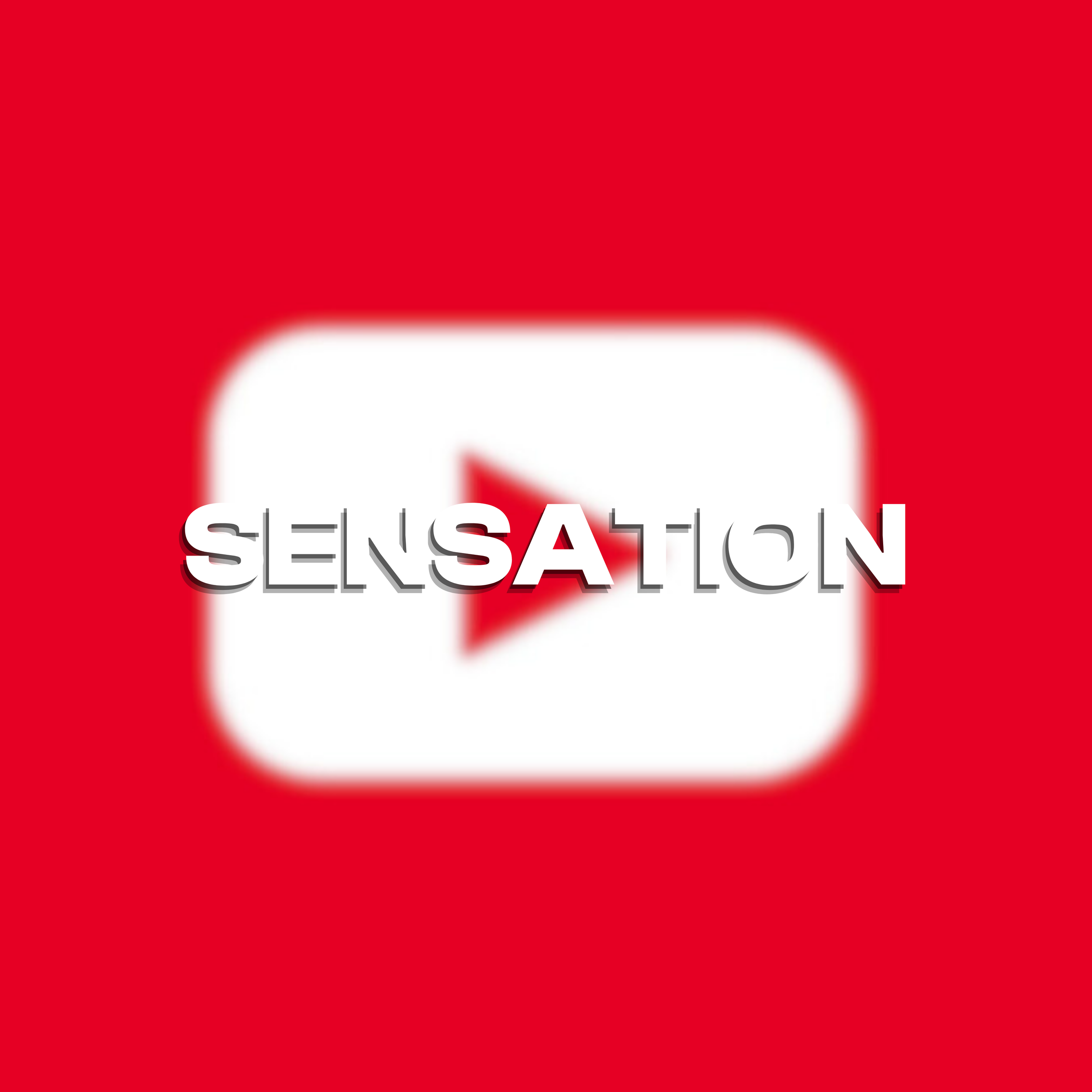YouTube logo with the word SENSATION overlaid on top.