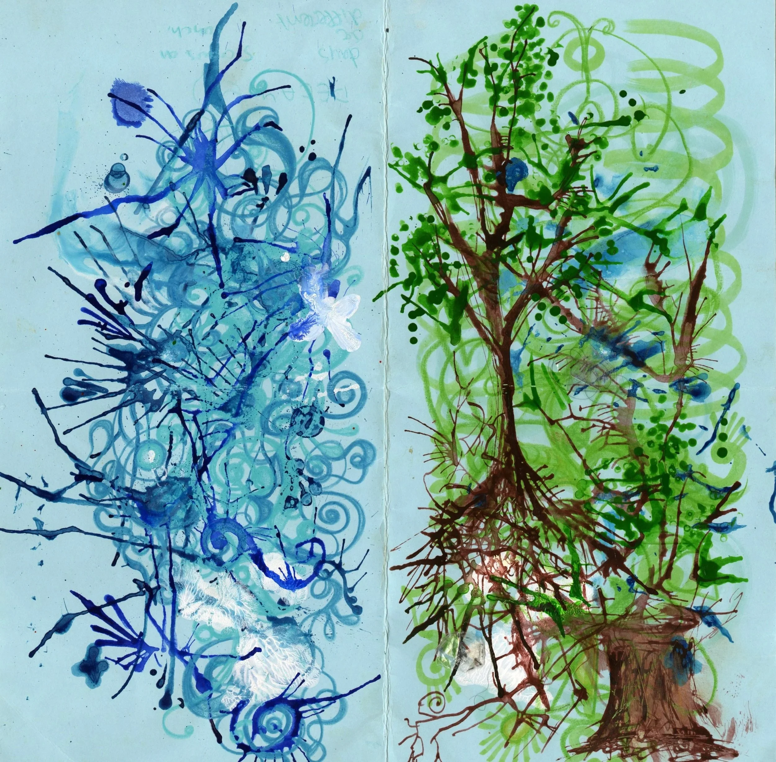 Sounds of the River and Trees, Ink & Pencil, 2025