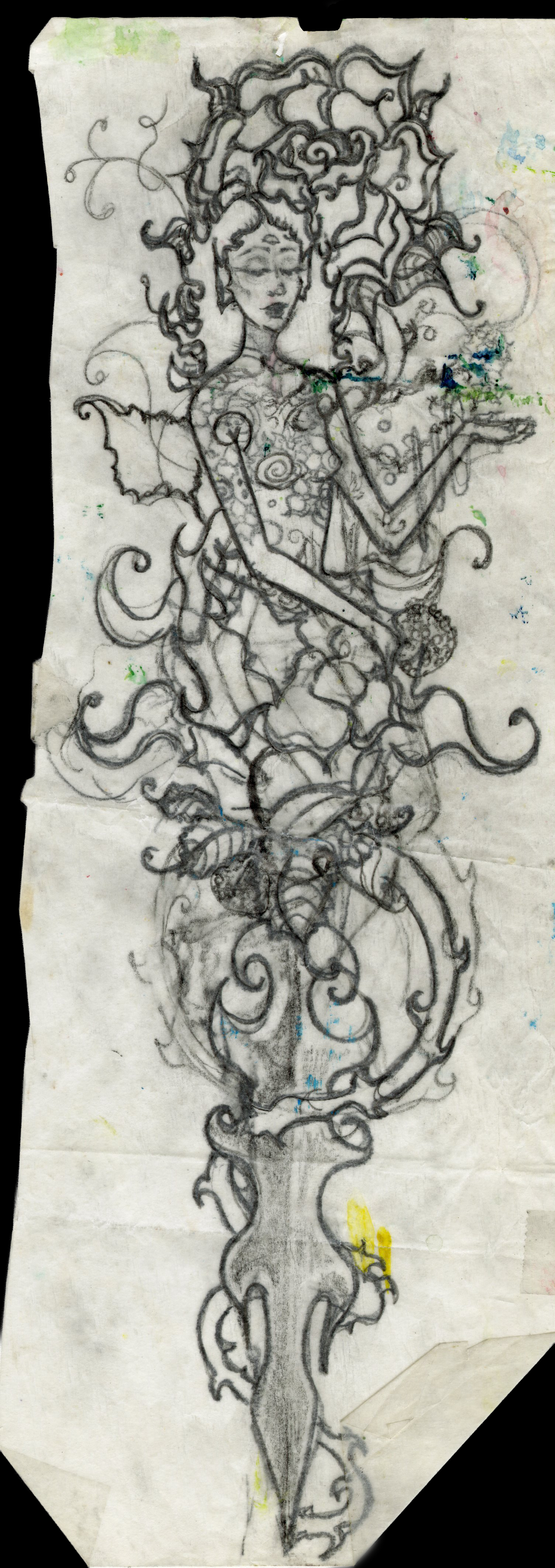 Rose Fairy (Tattoo Concept), Graphite, 2025