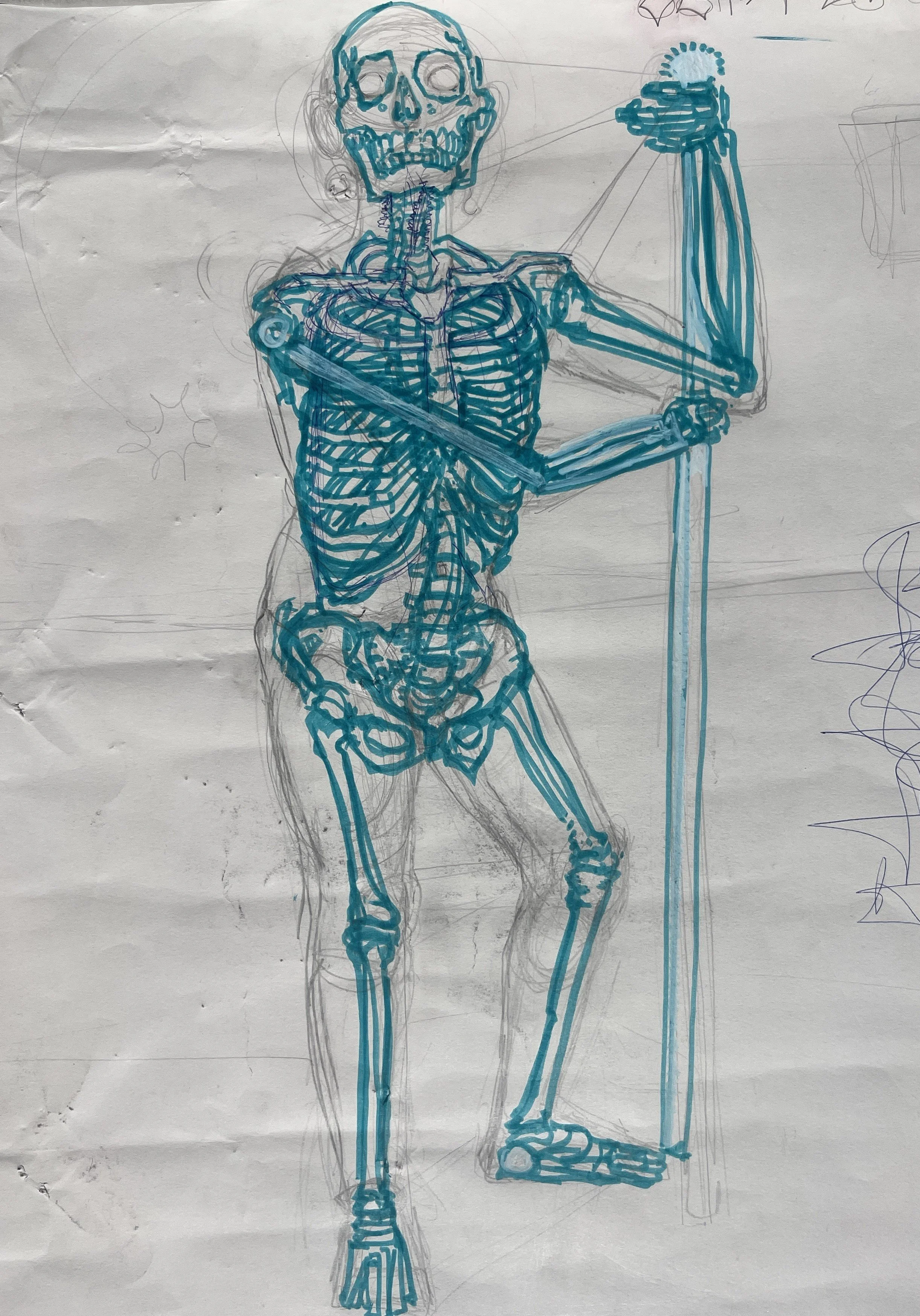 Behind Skin (Bone), Pencil & Ink, 2024