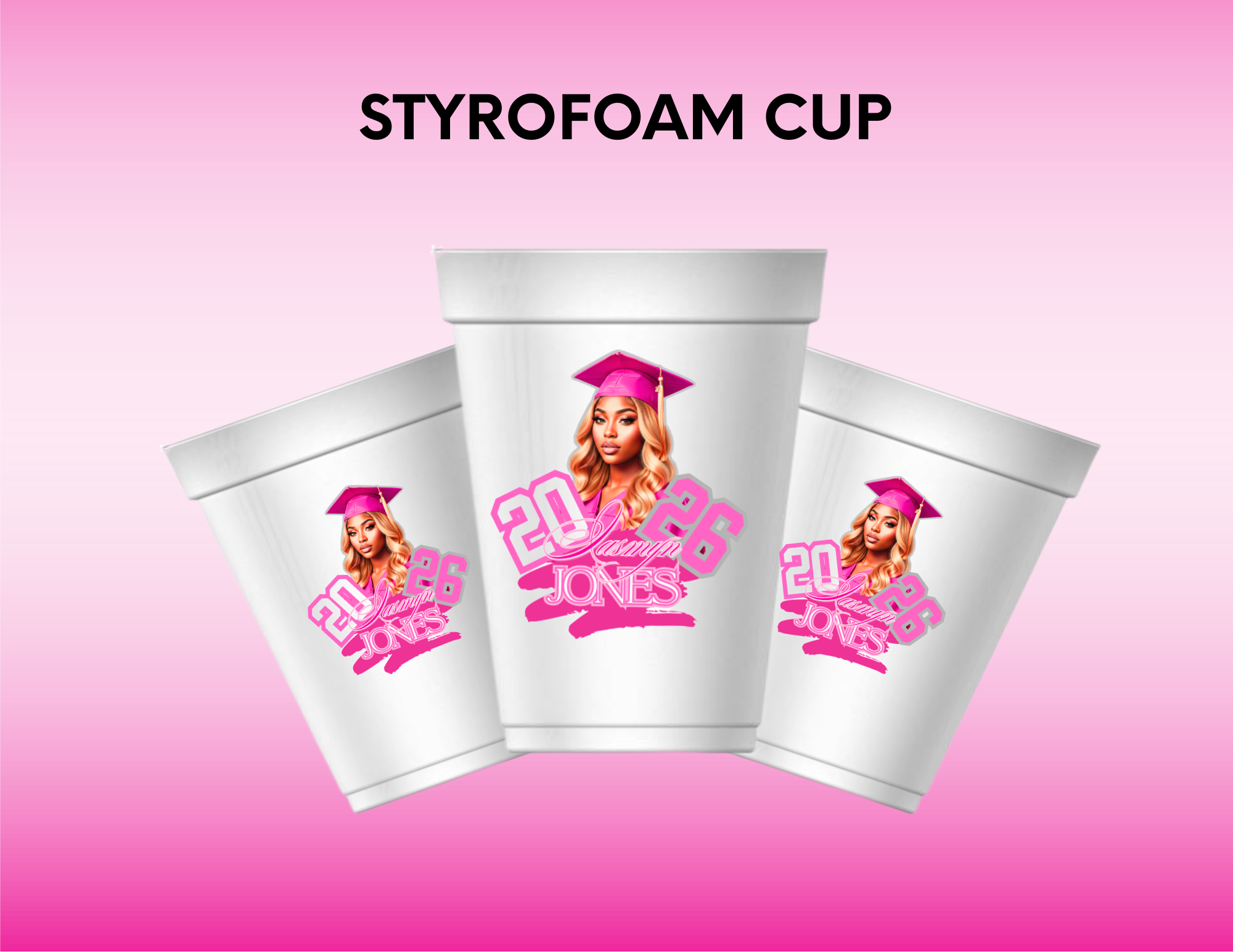 Personalized Stadium 16 oz Styrofoam Graduation Cups