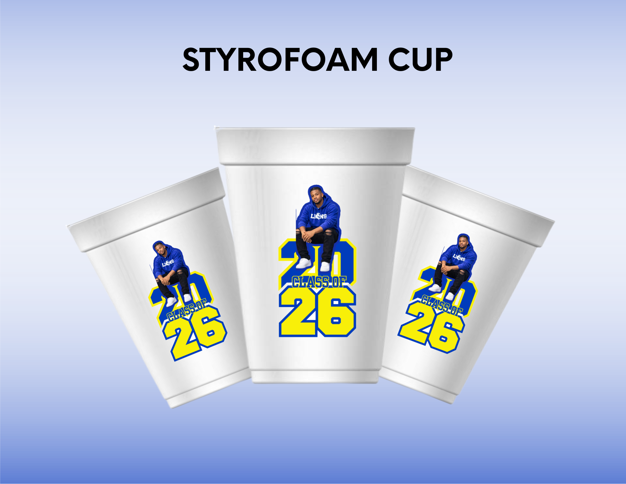 Personalized Stadium 16 oz Styrofoam Graduation Cups