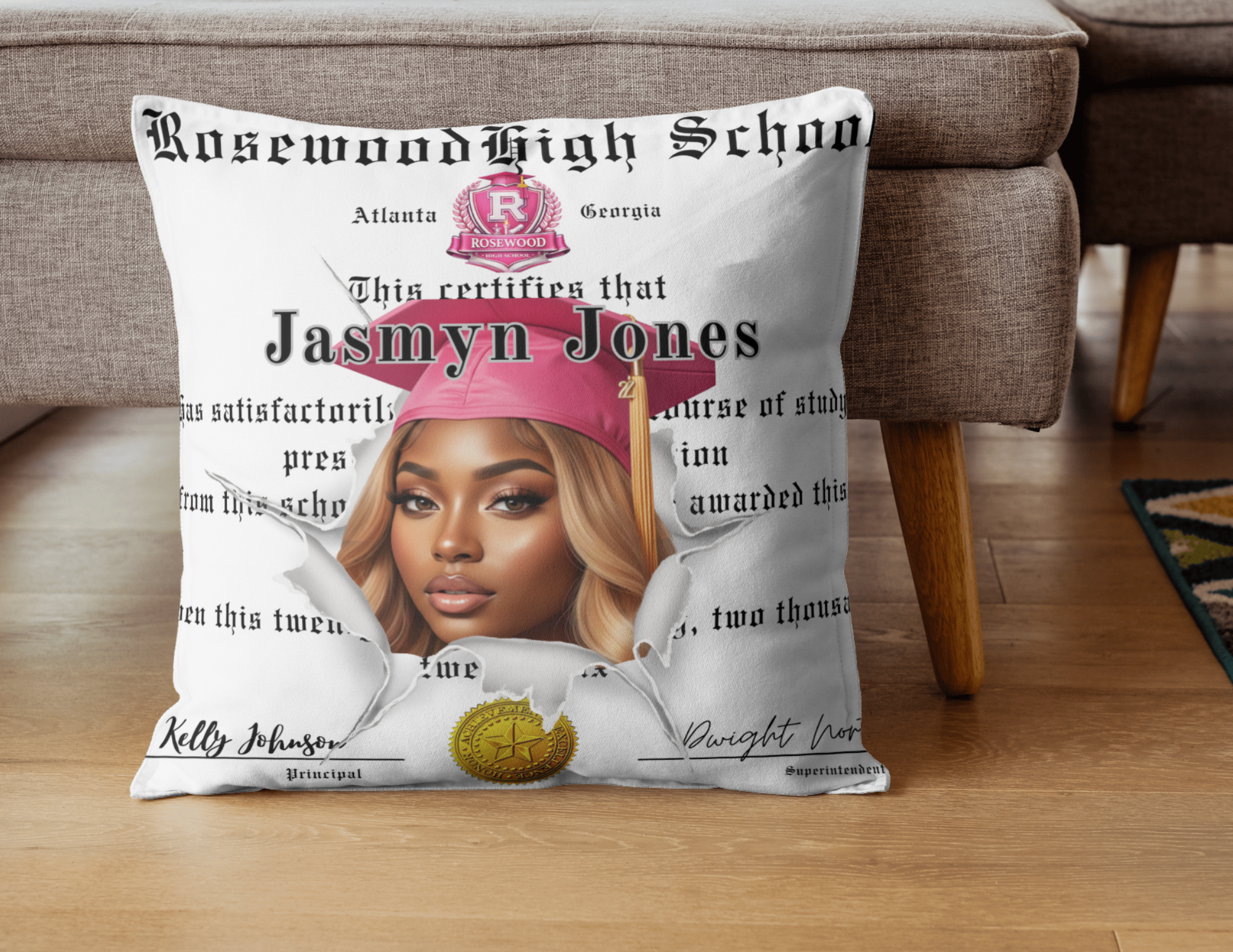 2026 Graduate Commemorative Pillow Pink