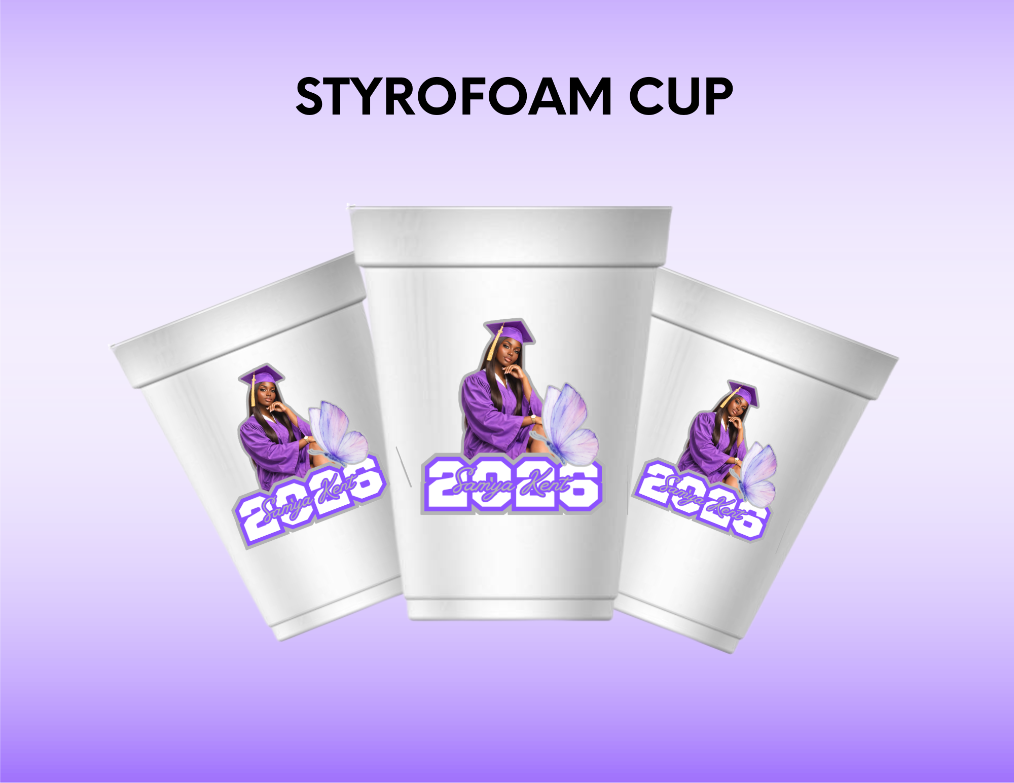 Personalized Stadium 16 oz Styrofoam Graduation Cups