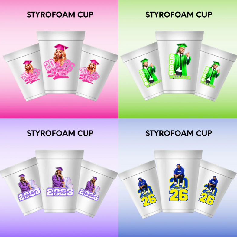 Personalized Stadium 16 oz Styrofoam Graduation Cups