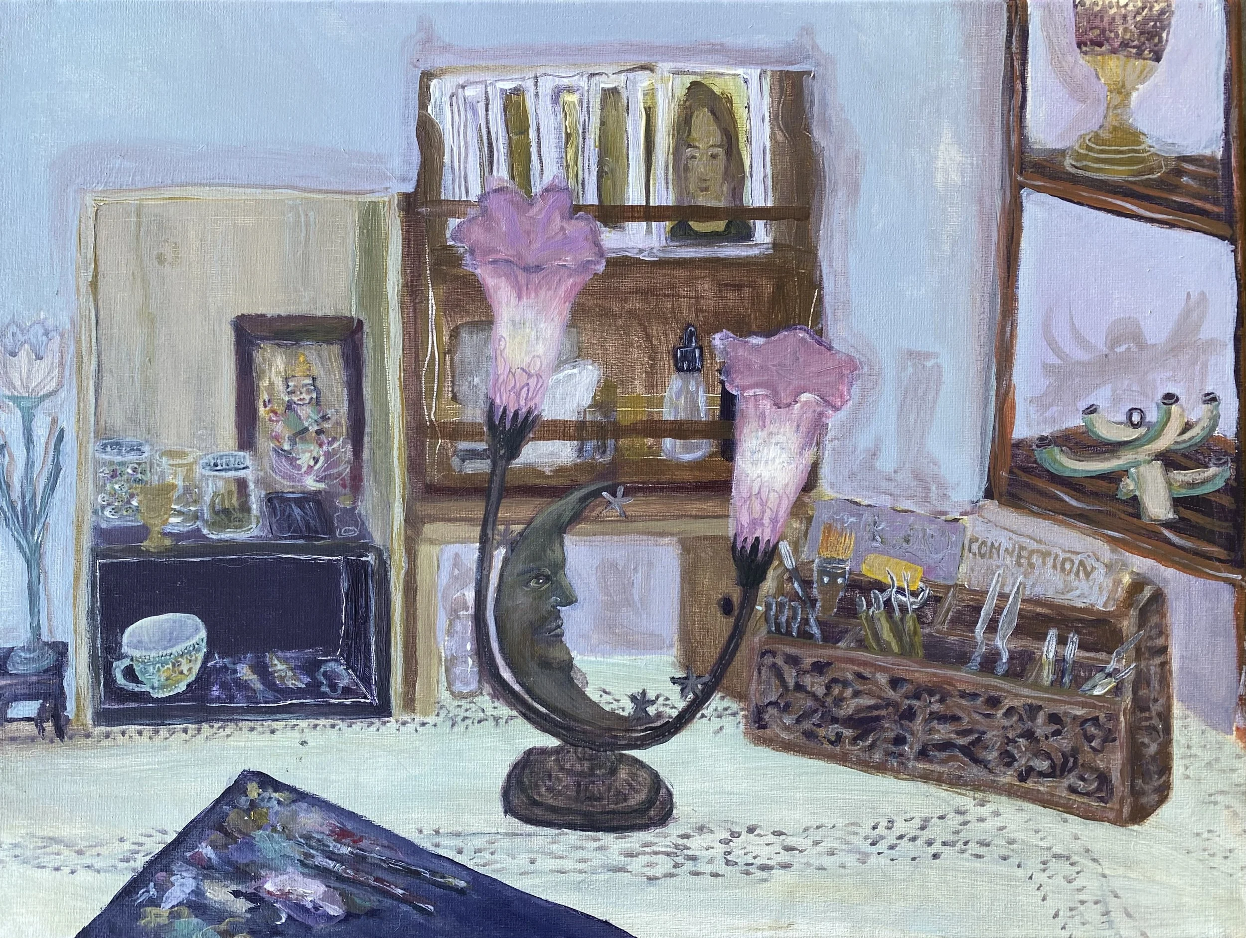 Desk Study, 2026, 30cm H x 40cm W , acrylic on canvas