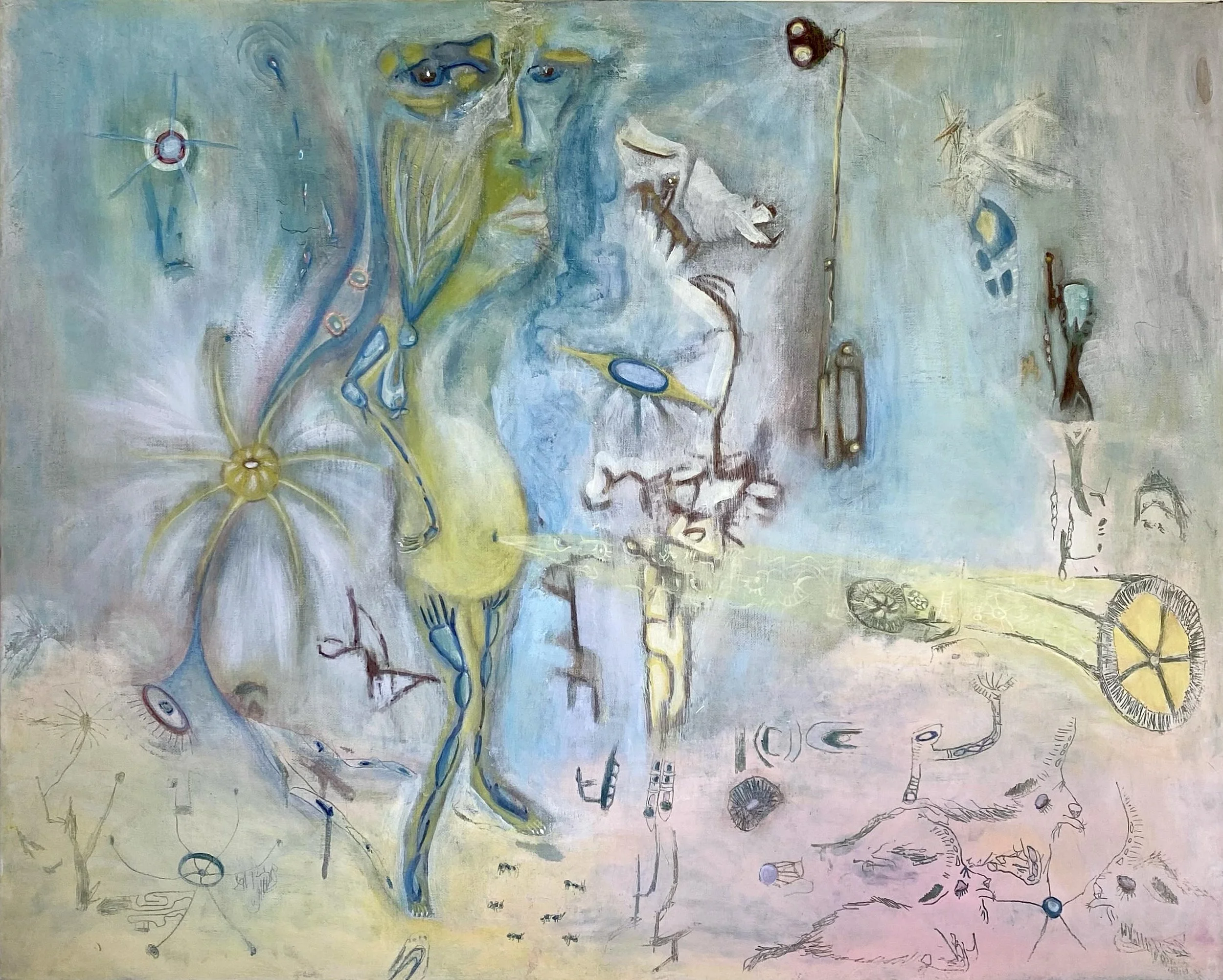 'Letting it in', 2026; acrylic on canvas; 80cmx60cm