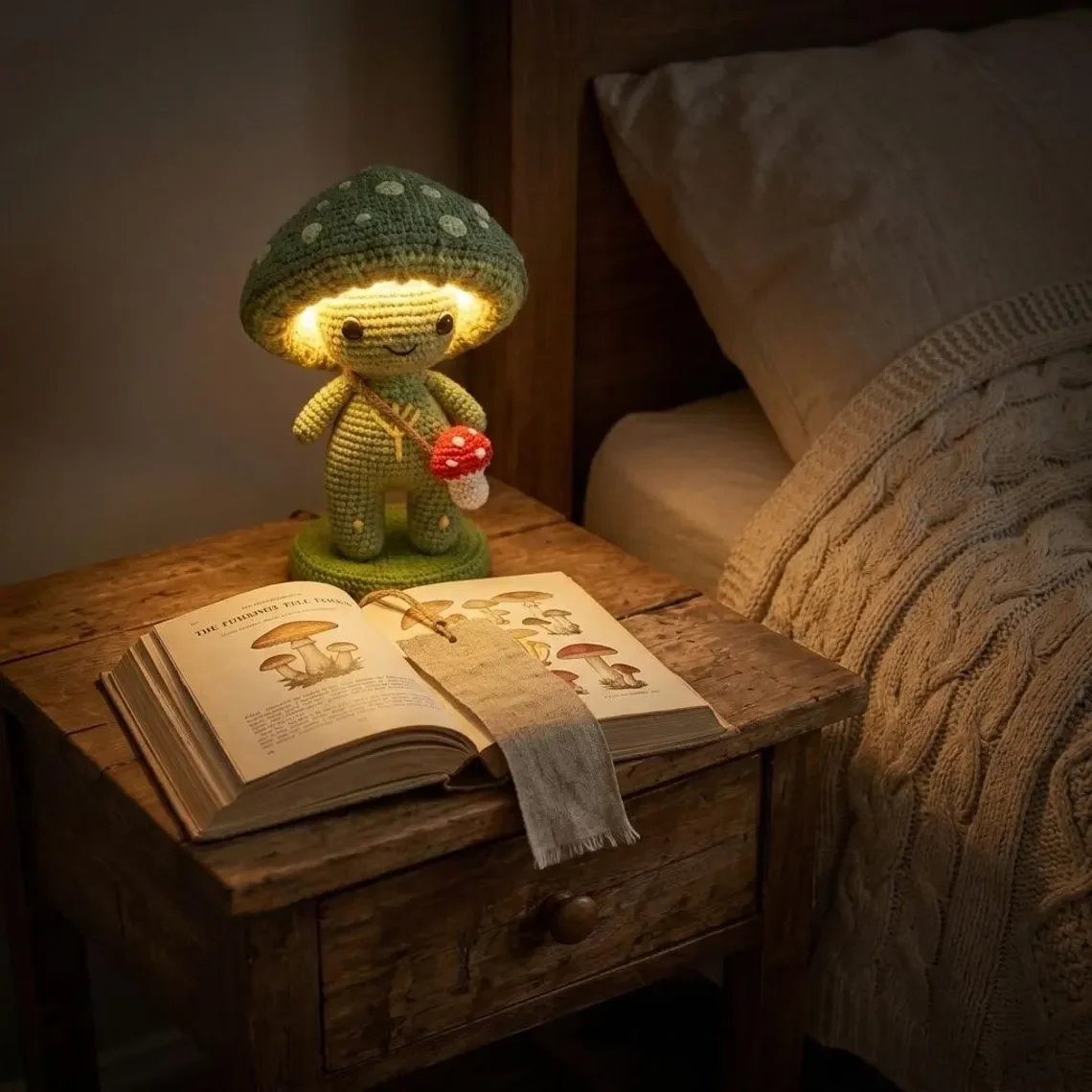 Crochet Mushroom Night Light