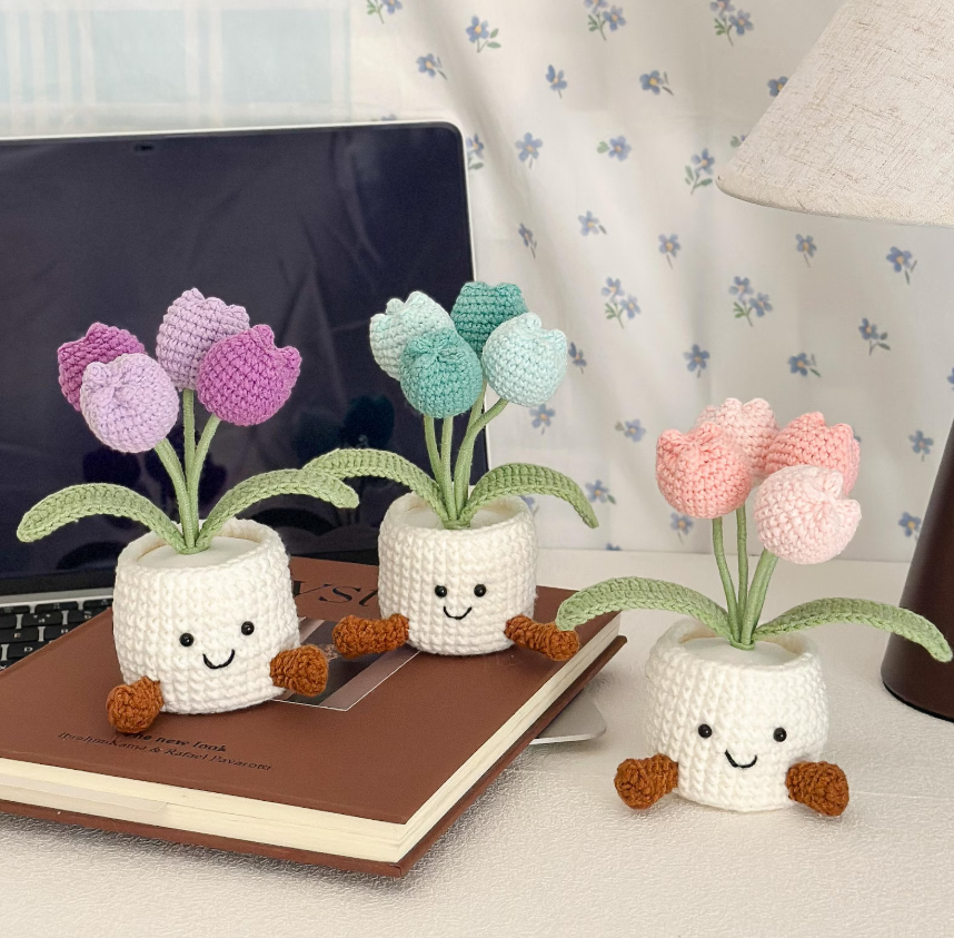 Crochet Tulip in Cute Pot