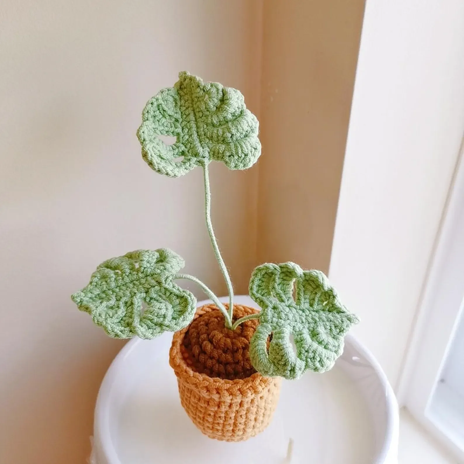 Crochet Monstera Plant in Pot