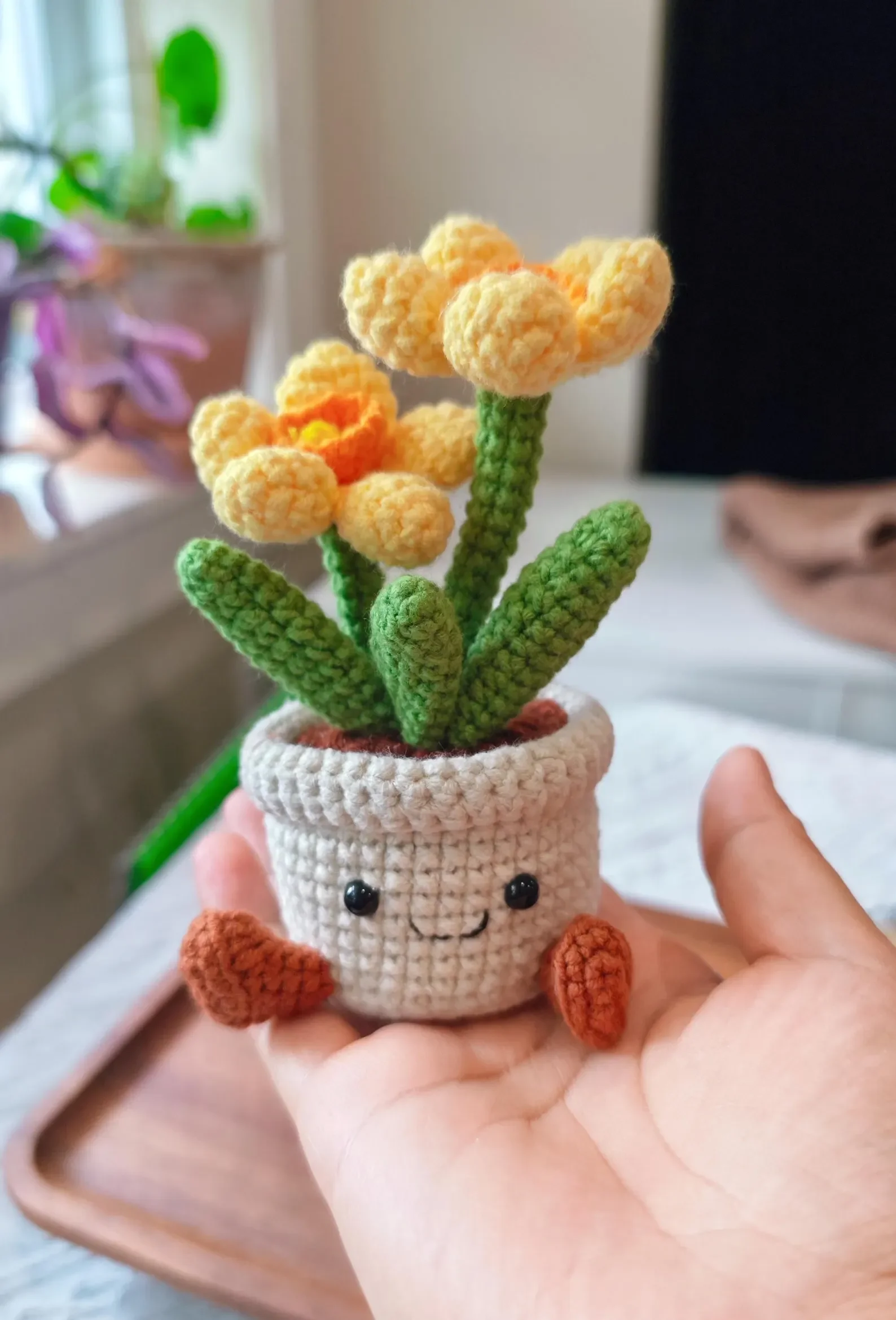 Crochet Succulent Tulip in Cute Pot