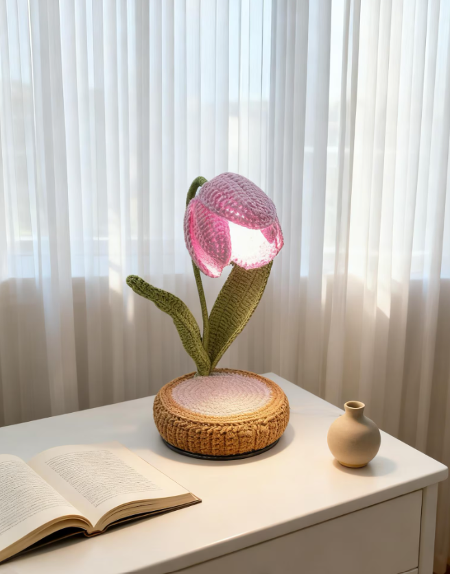 Handmade Crochet Tulip Lamp