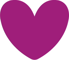 Purple heart shape