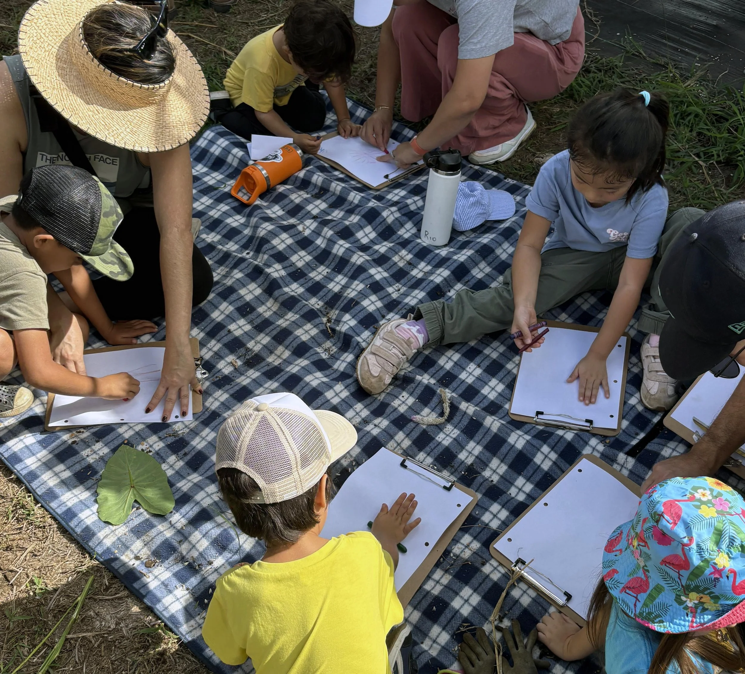 Children and Parents making art
