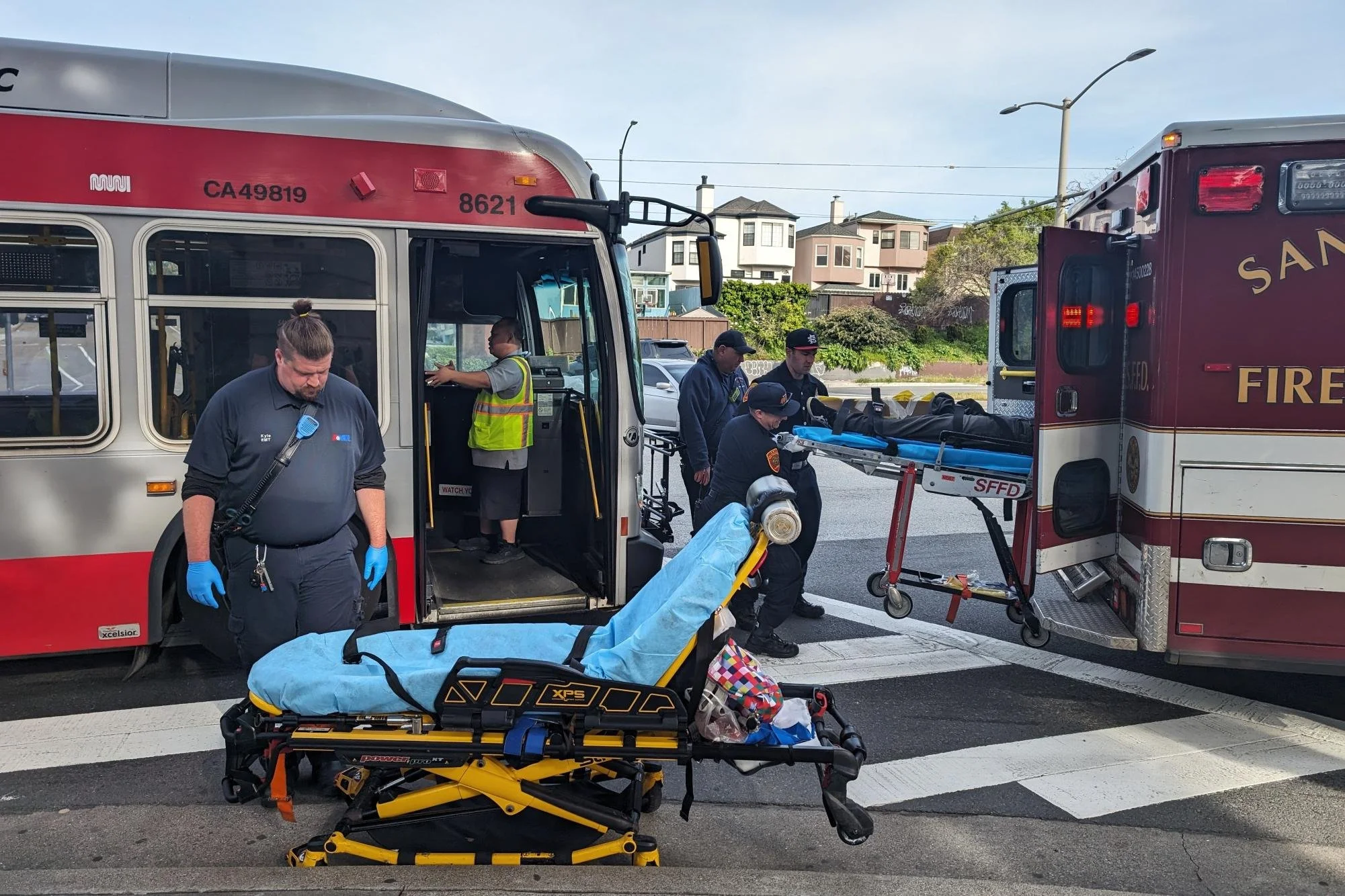 Four injured after bus brakes suddenly to avoid collision at 19th and Holloway