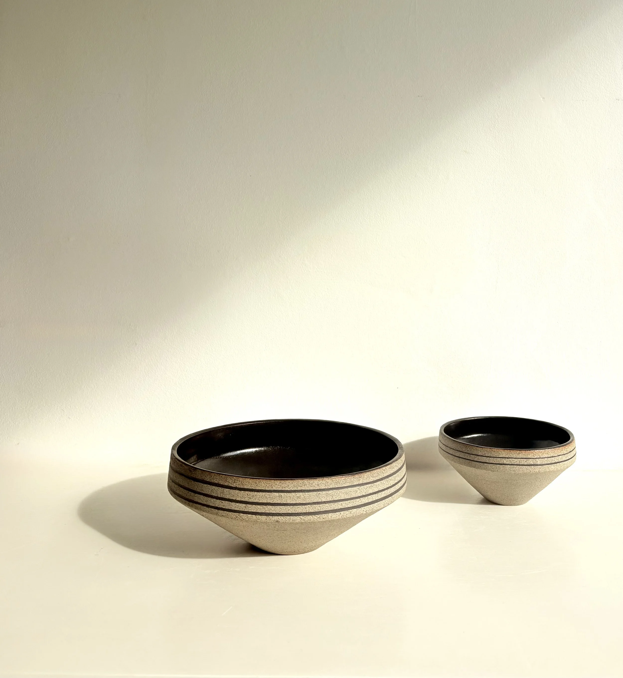 Concrete lines - bowls large and small