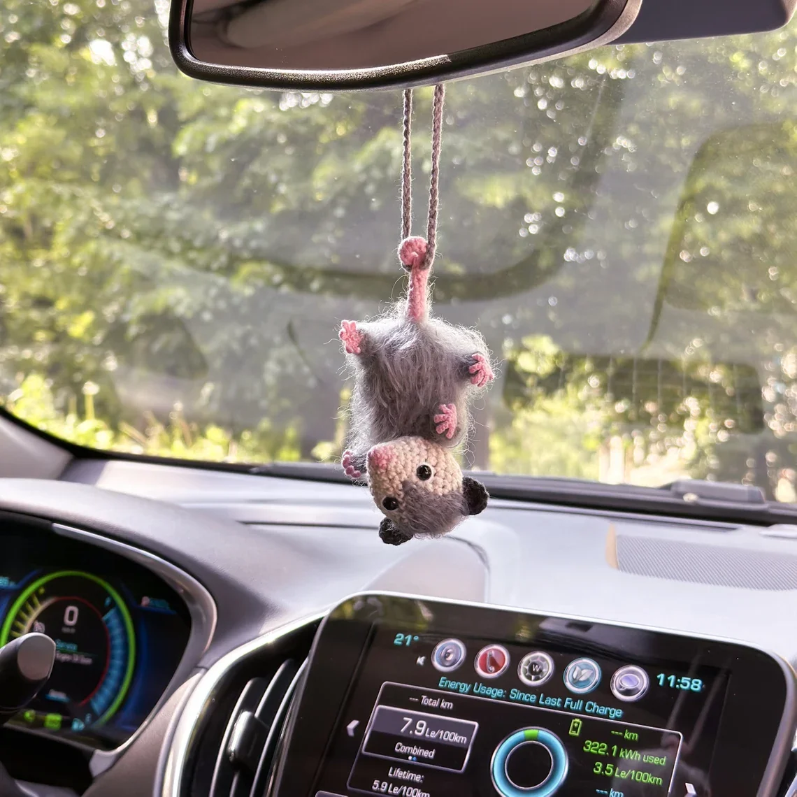 Crochet Possum Car Hanging
