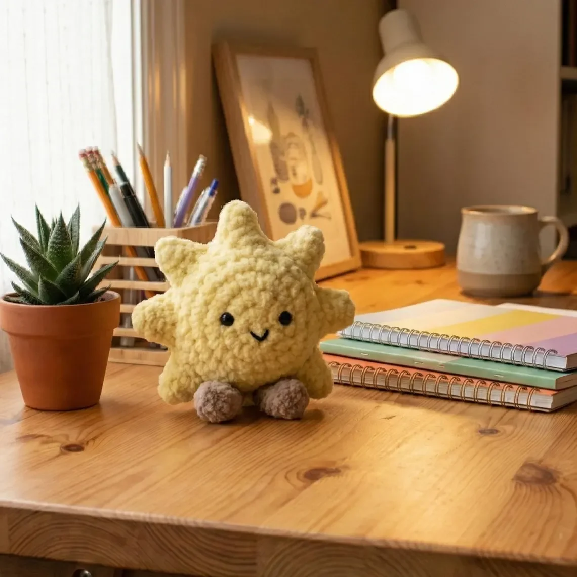 Crochet Sun Plush – Handmade Kawaii
