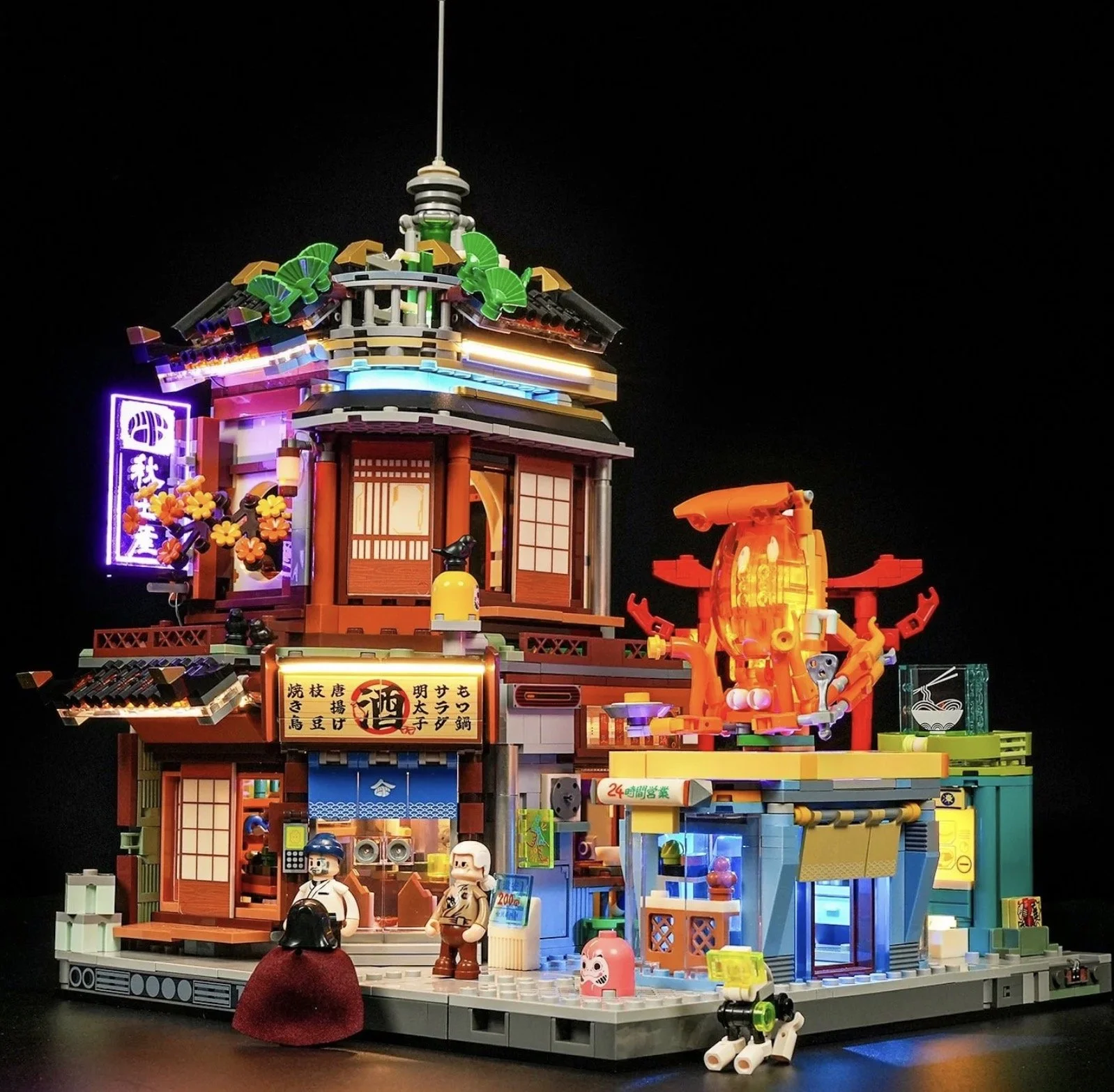 Restaurant Japonais Izakaya en briques éclairées