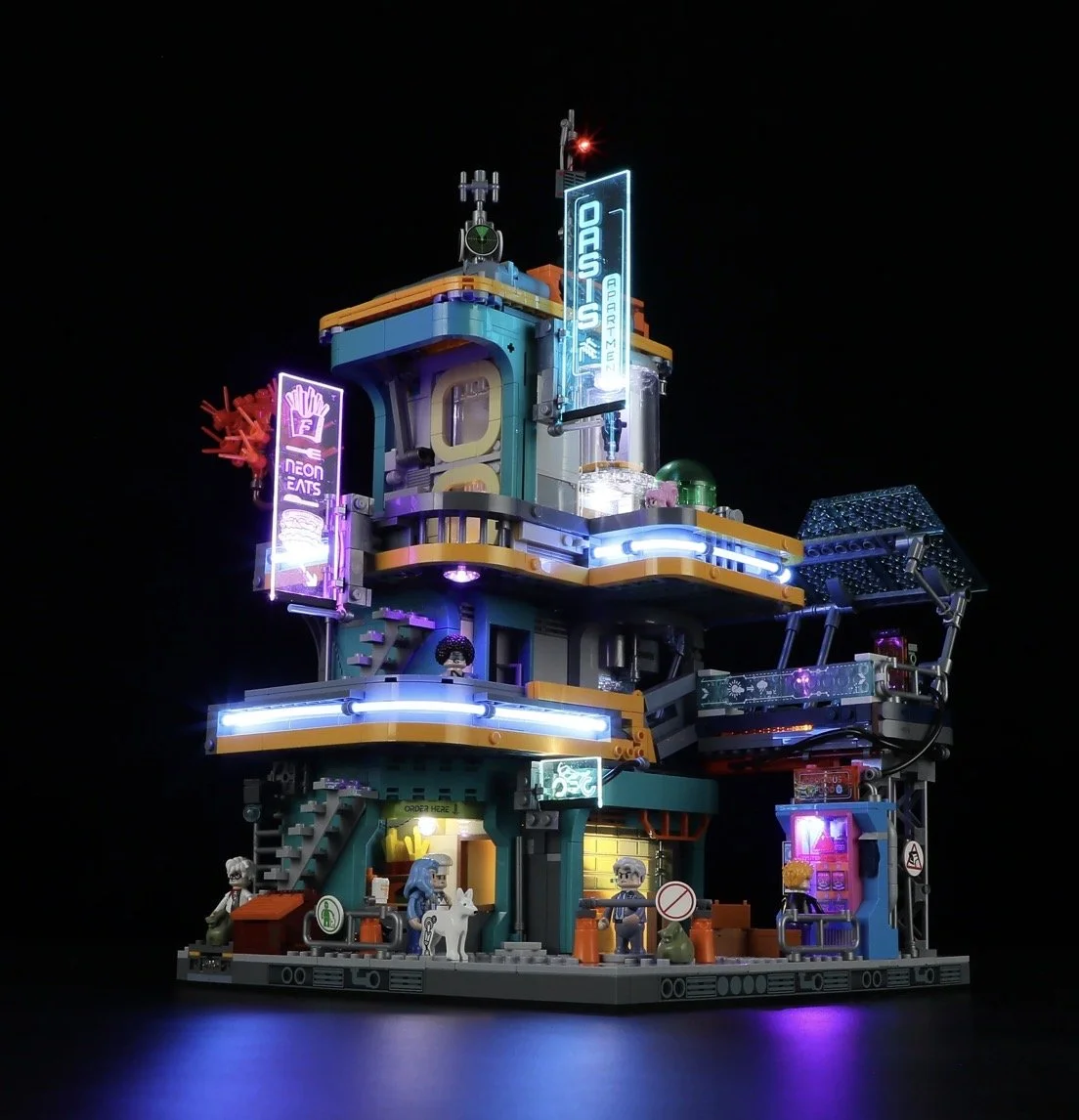 Appartement futuriste en briques éclairées