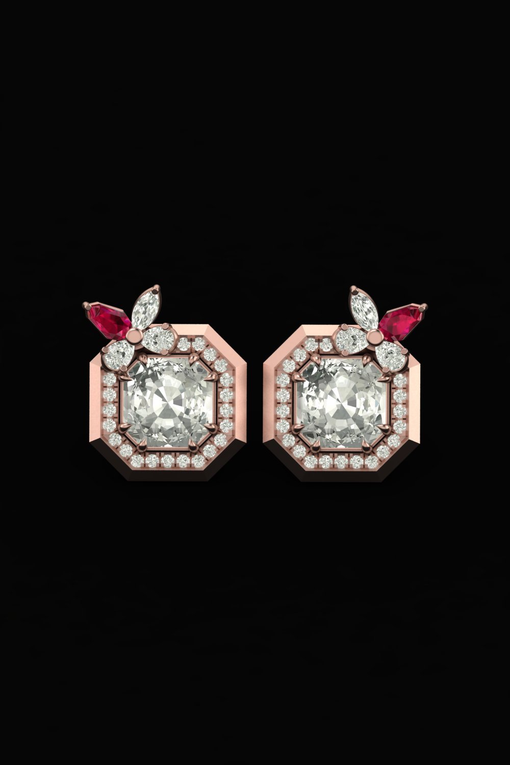 Radiant Elegance Diamond Floral Earrings