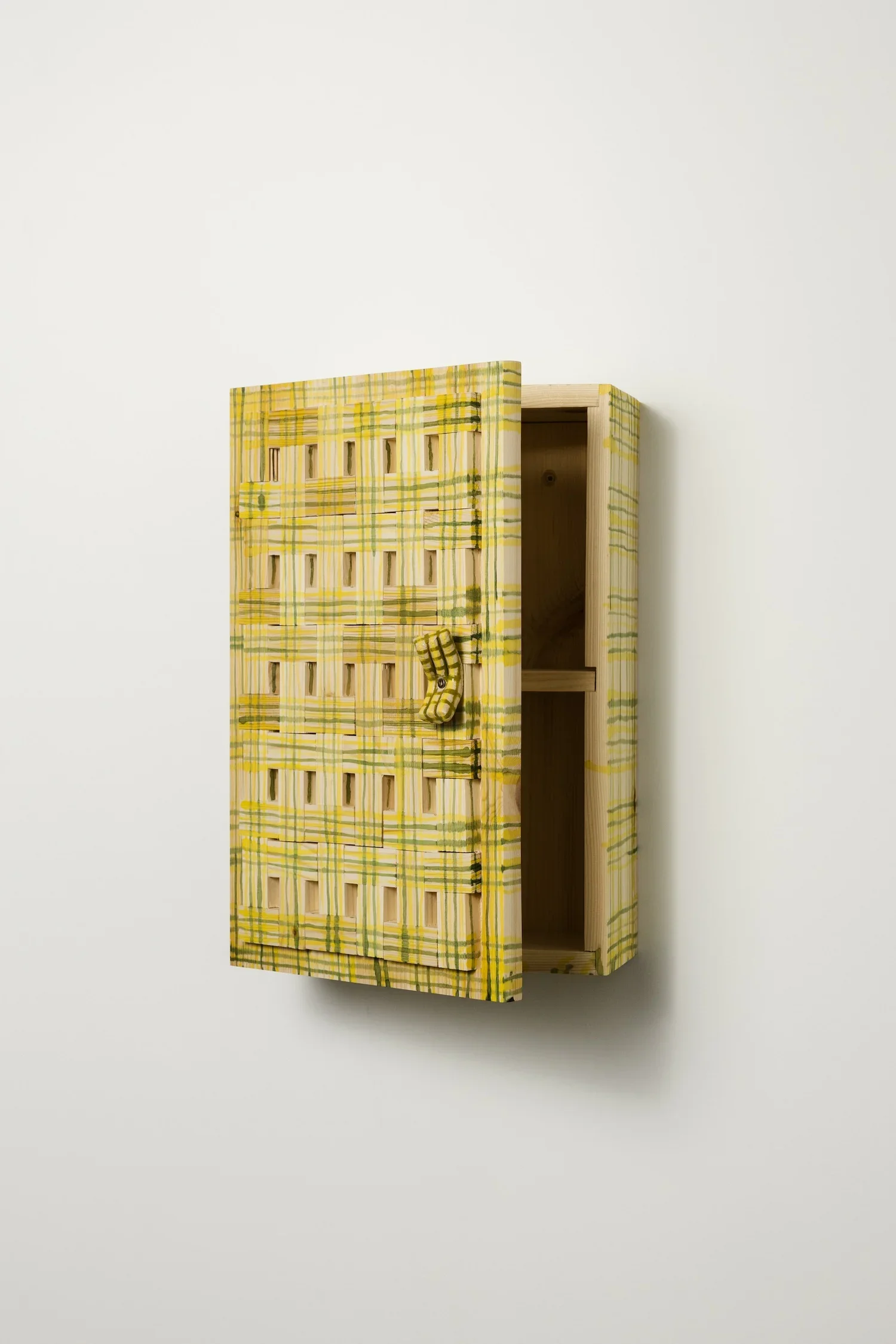 Woven wood cabinet