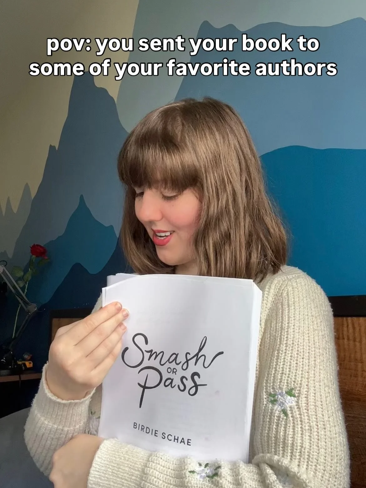 i might be your favorite author&rsquo;s favorite author 🤭🫶

in all seriousness, i am so lucky to have received so much love and support from these authors and the writing community as a whole!! thank u thank u thank u!!!!

🏐 SMASH OR PASS is out m