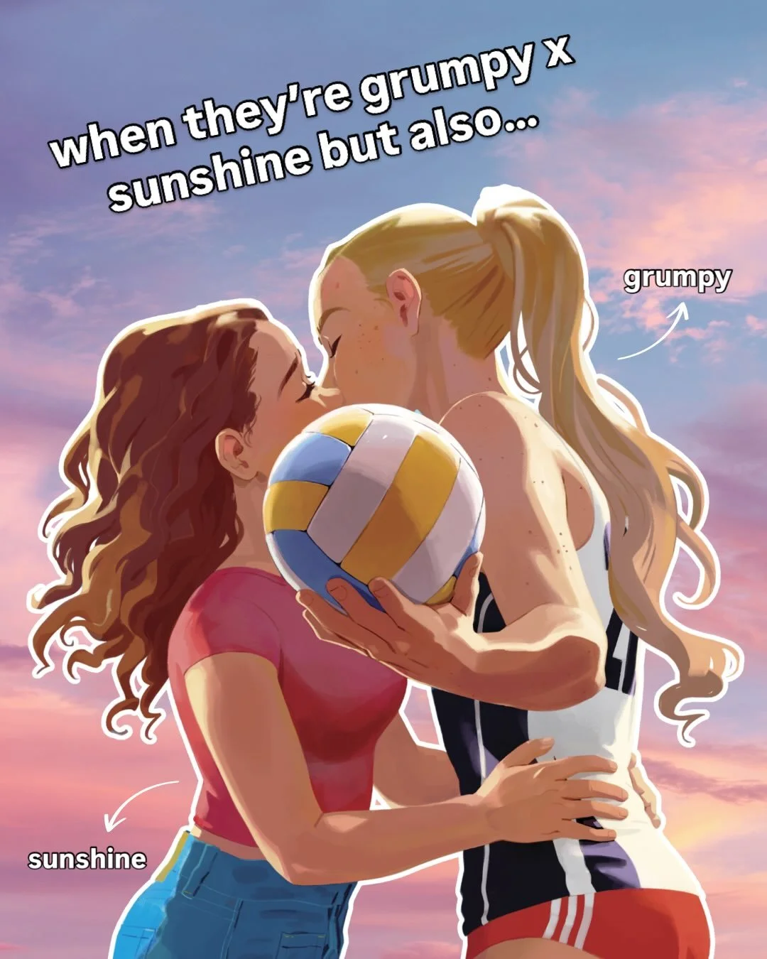 the beach volleyball legend&rsquo;s daughter who must win her father&rsquo;s summer camp competition x her new teammate who definitely won&rsquo;t distract her ☀️

it&rsquo;s almost sierra and ellie&rsquo;s (aka sillie 🤭) month!! are you ready to me
