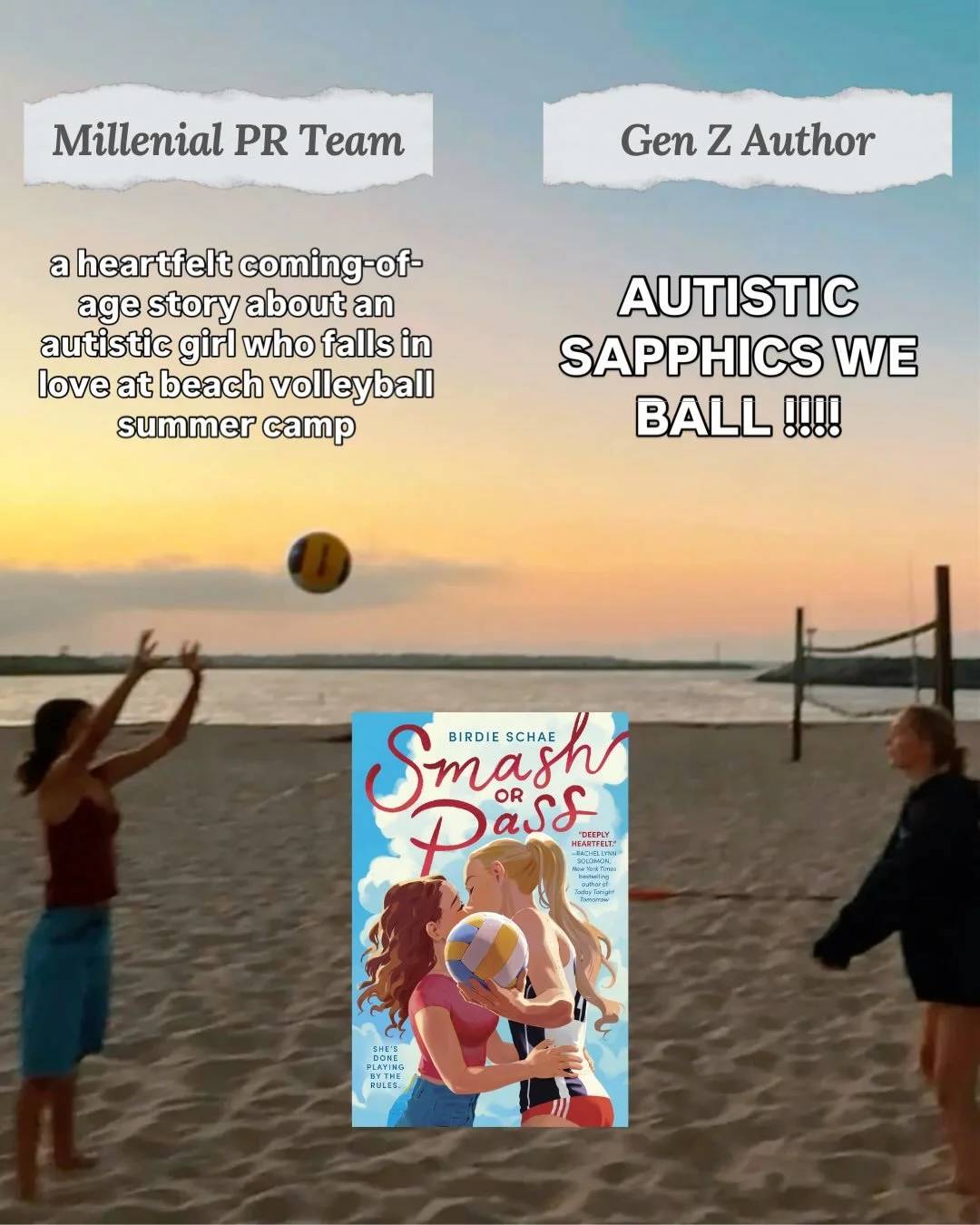 will i ever stop making volleyball puns? nope, not happening 🙂&zwj;&harr;️🩵

thank you so much for all the lovely reviews during smash or pass&rsquo;s release week&mdash;i can&rsquo;t believe it&rsquo;s almost over already?? but i am truly blown aw