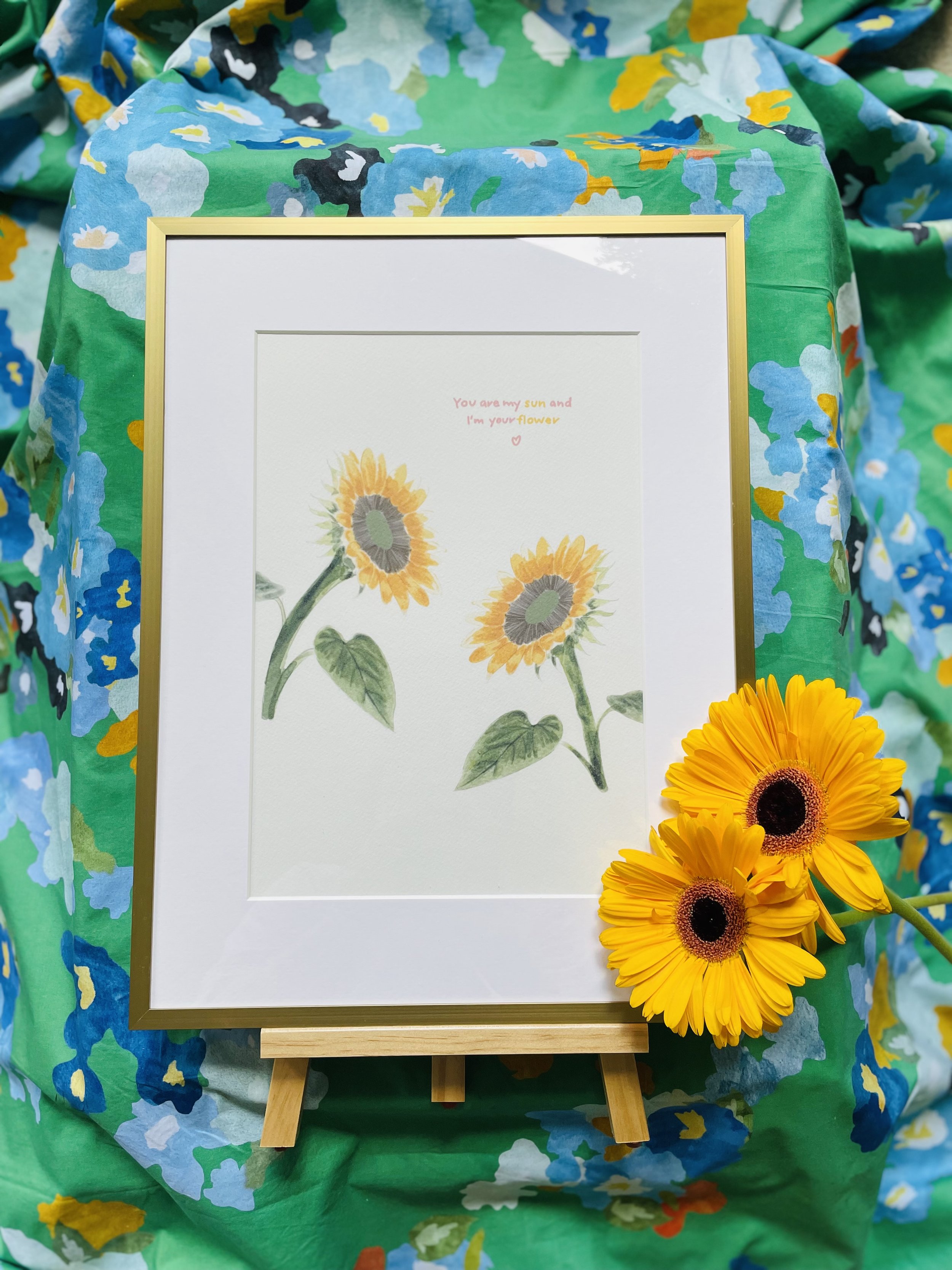 Large sunflowers print