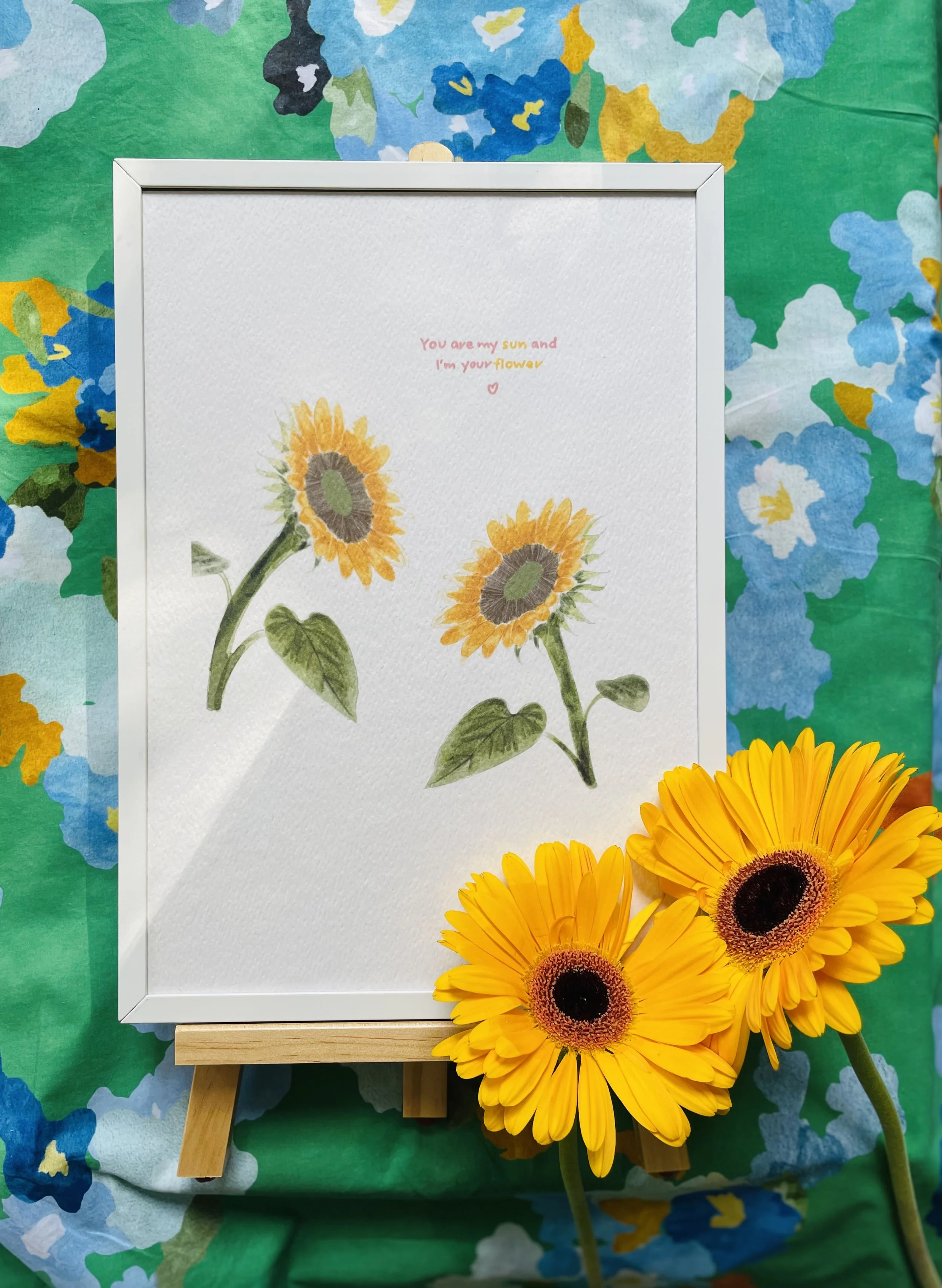 Unique handmade sunflower card