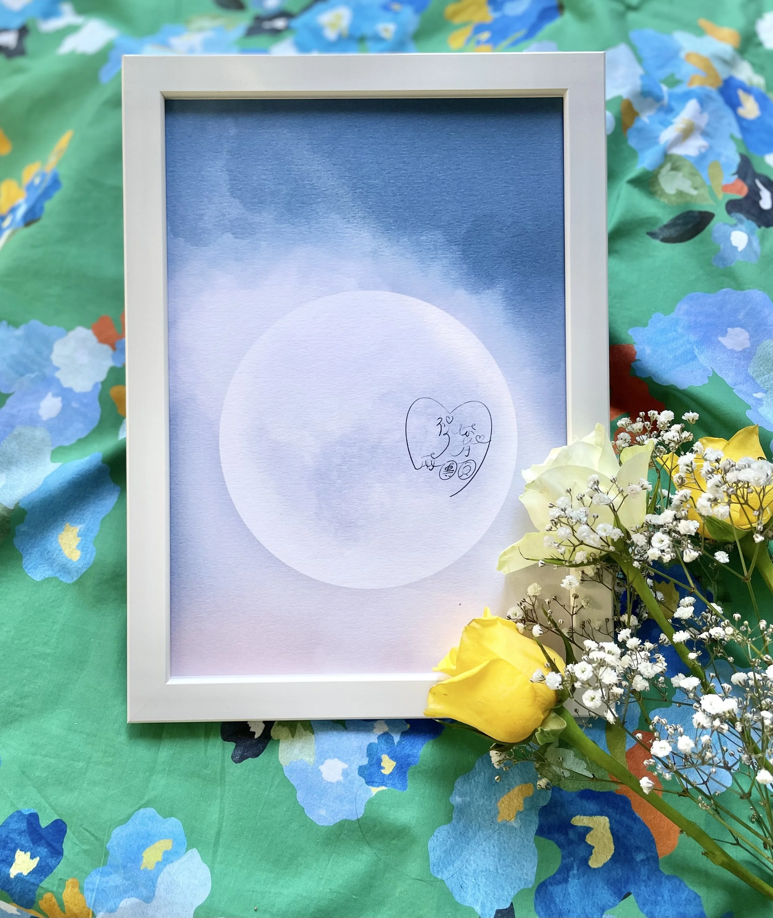 Small full moon print