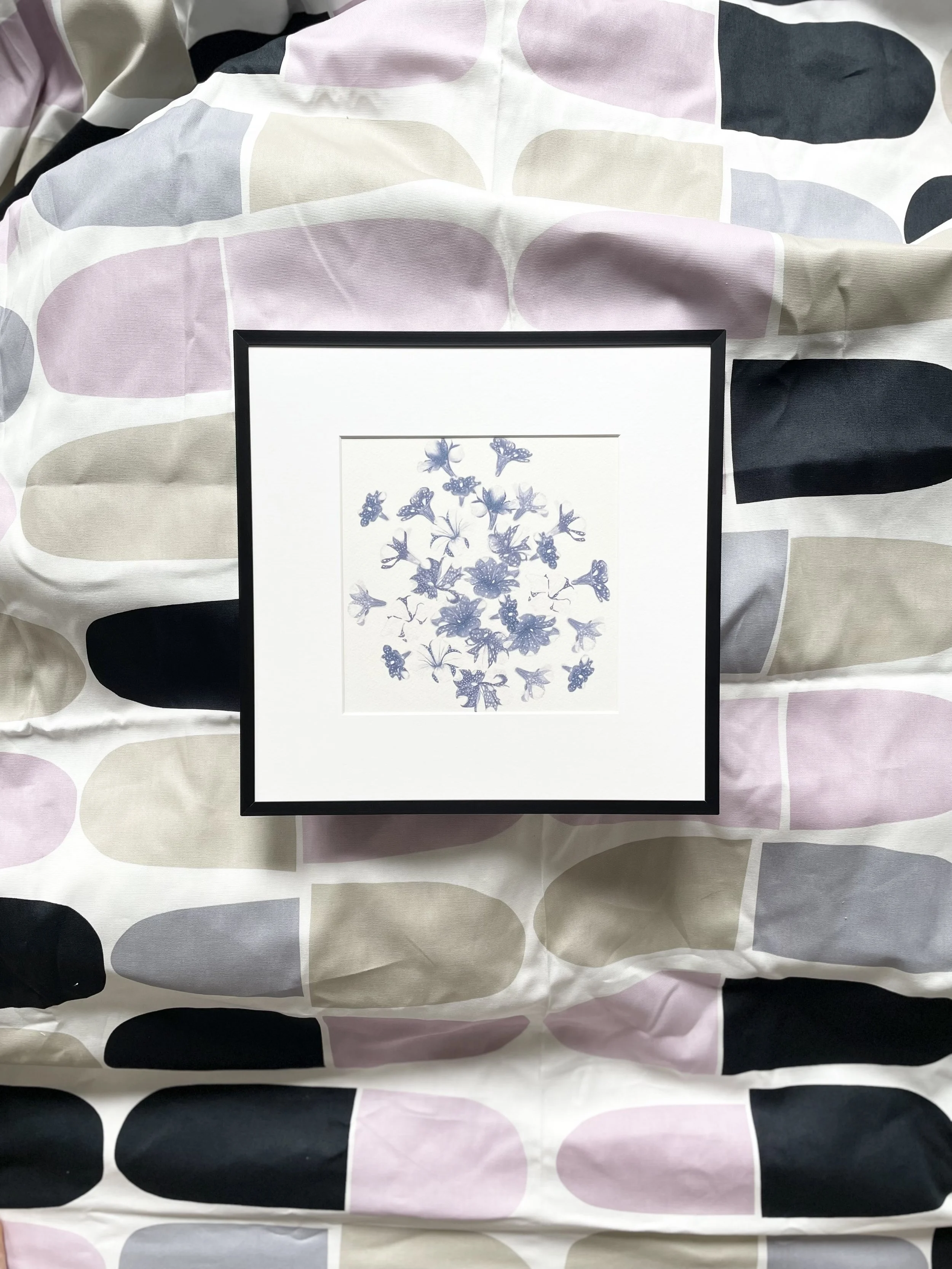 Large purple petunias print