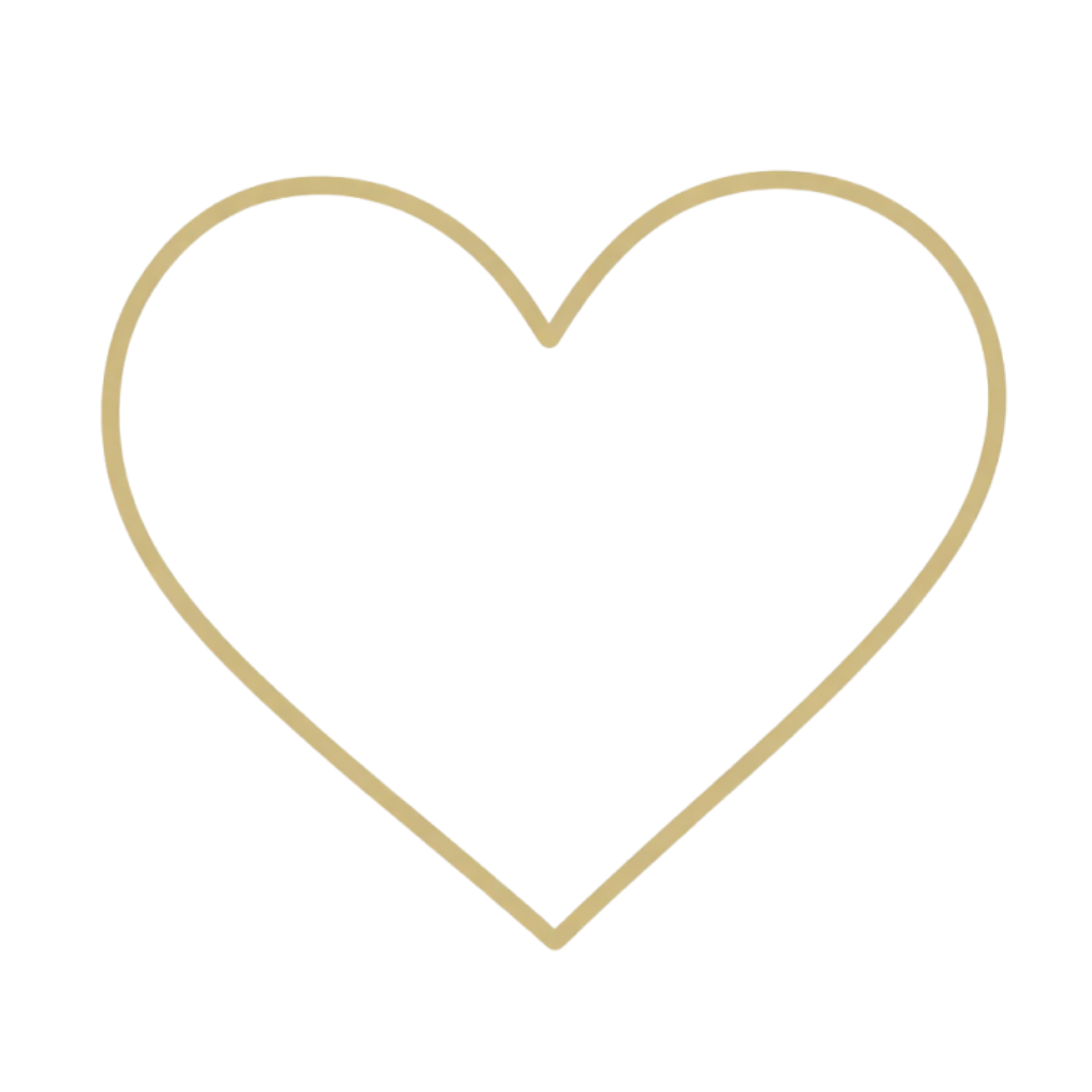 Outline of a beige heart with a black background.