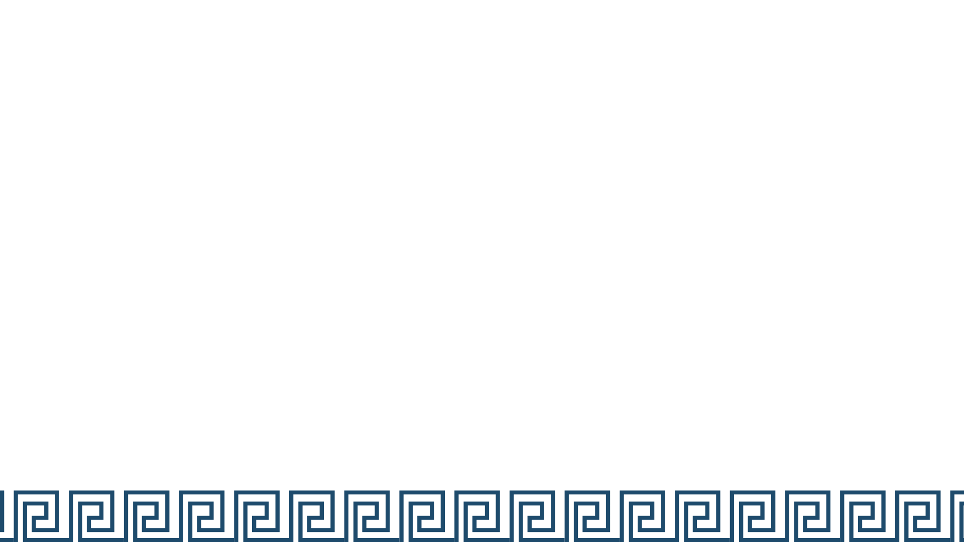 Schwarzer Hintergrund mit einem blauen Meander-Muster am unteren Rand.