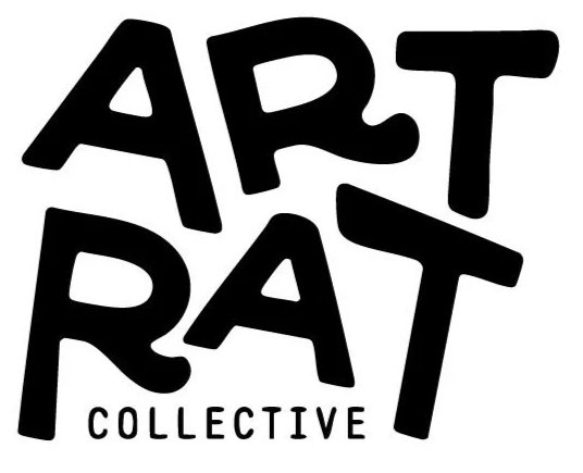 Black stylized text spelling "ART RAT COLLECTIVE" on a white background.