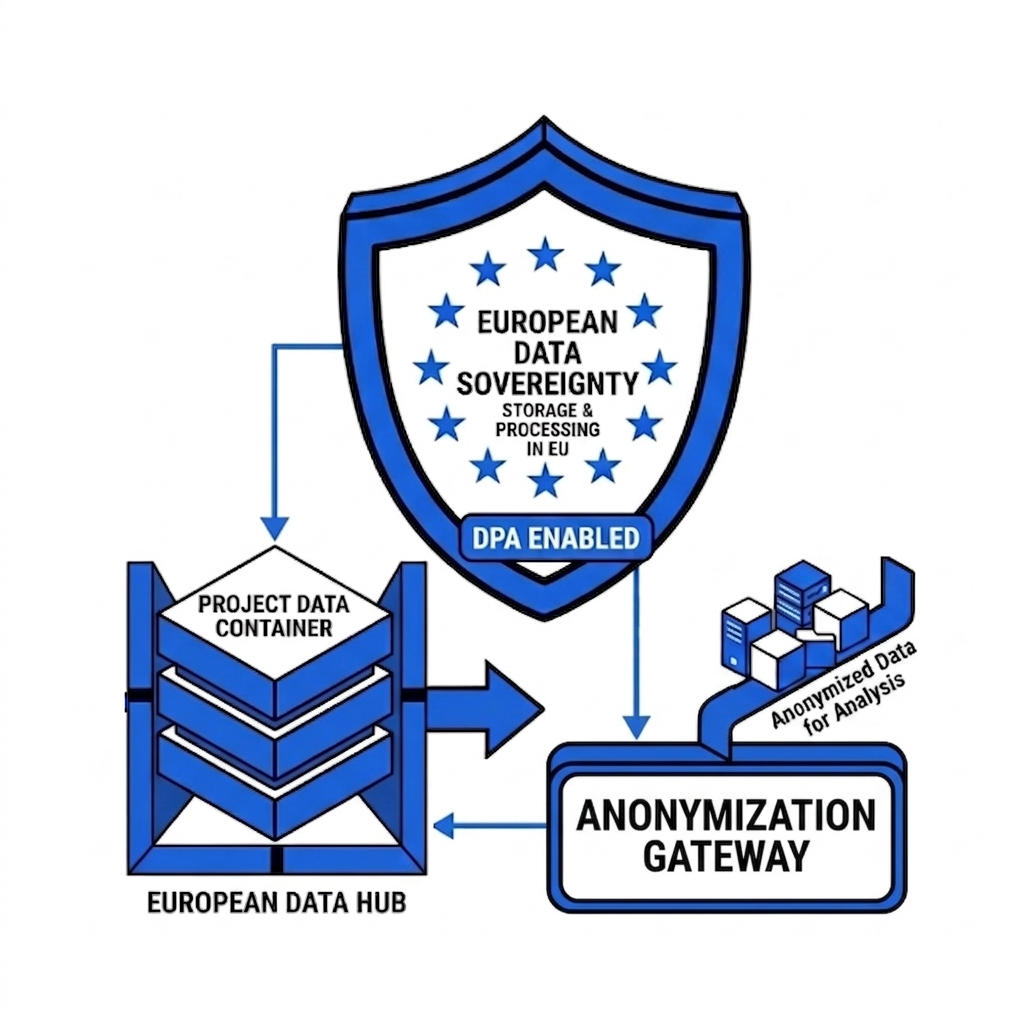 Image of cybersecurity concepts illustrating that QInsights is GDPR aligned and secure.