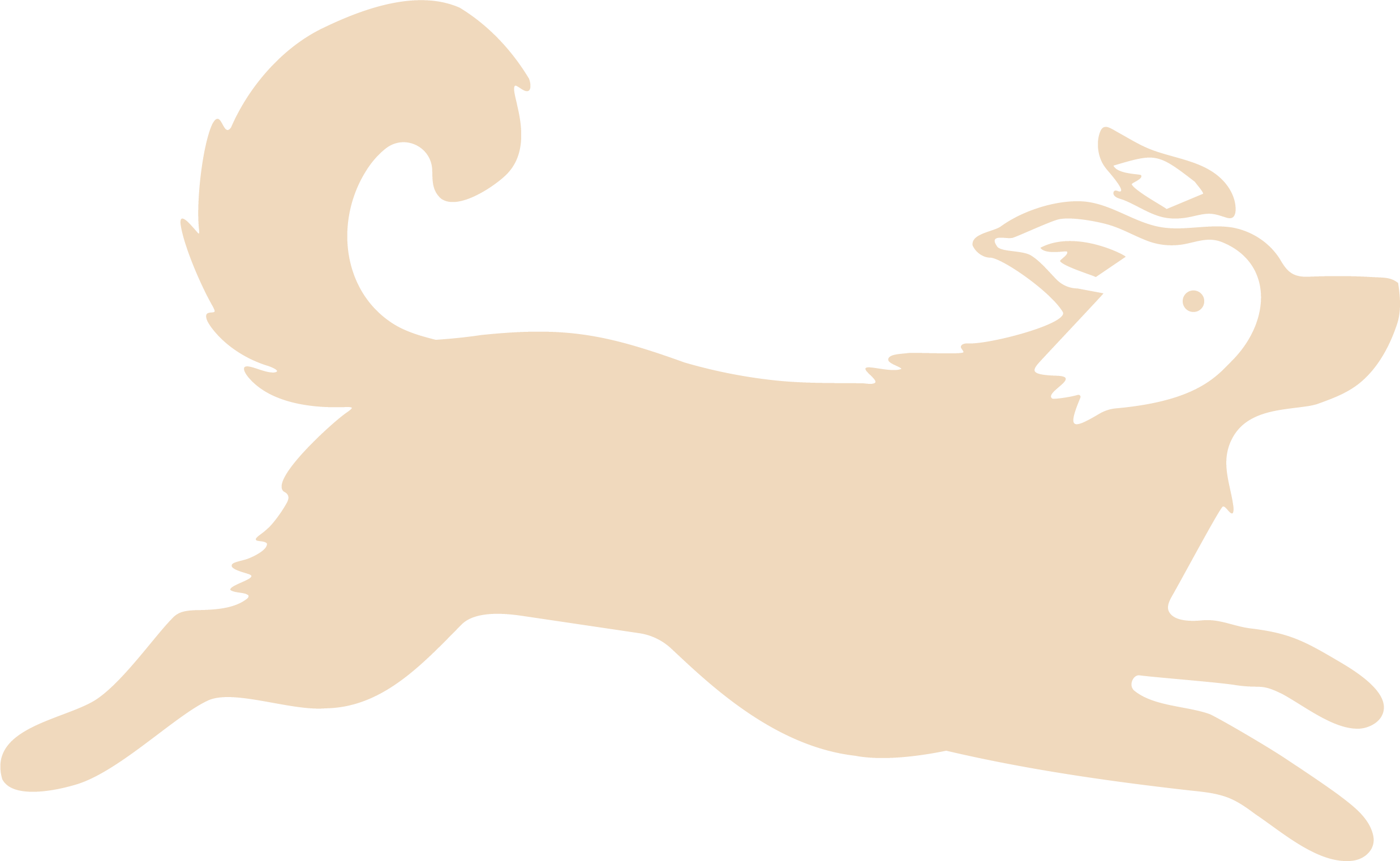 A stylized beige and black illustration of a wolf howling.