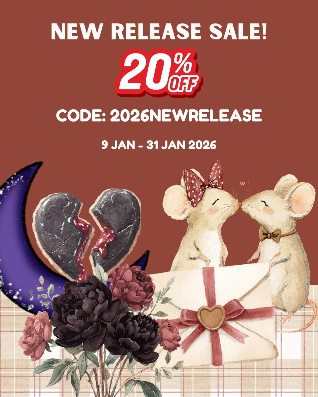 New stickers, new vibes. ✨
Enjoy 20% OFF everything from now till Jan 31. Stick, style, repeat. 💖

#StickerLaunch #SaleAlert #stickerobsession