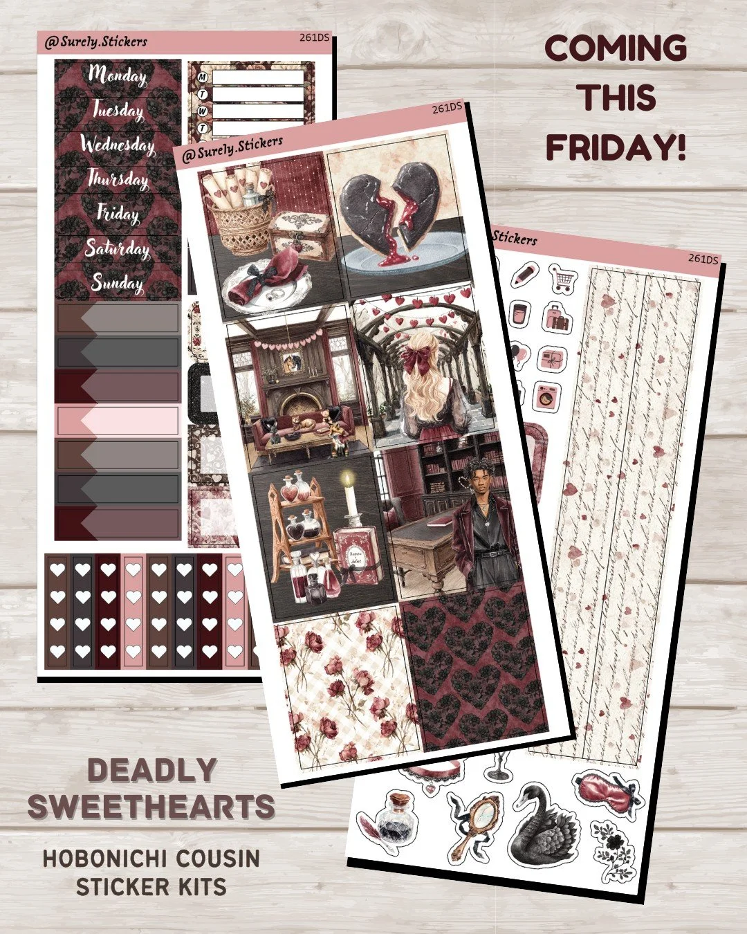 🖤💌 Deadly Sweethearts 💌🖤

Sweet&hellip; with a dangerous edge 🩸
This Hobonichi Cousin sticker kit blends dark romance, broken hearts, and moody details for planners that love a little drama 🖤✨

Perfect for gothic spreads, emotional journaling, 