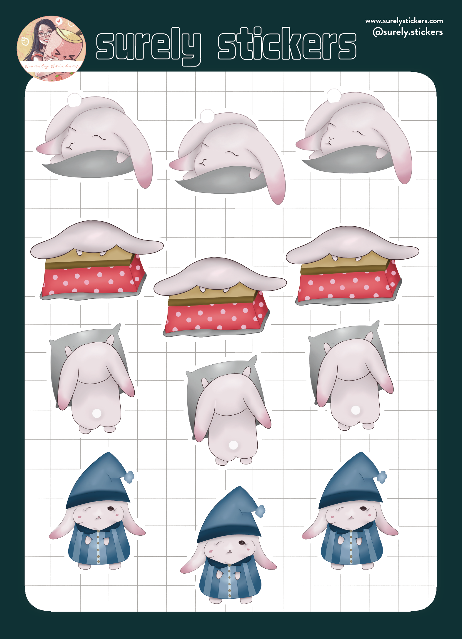 Sleeping Toodles Glitter Sticker Sheet