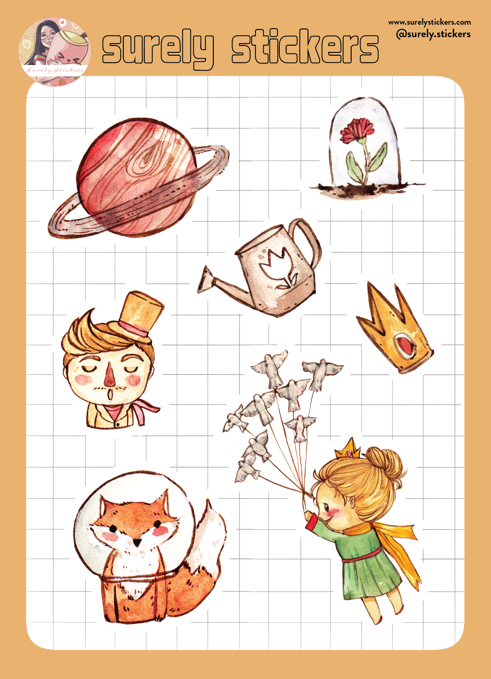 The Little Prince Part 1 Washi Sticker Sheet