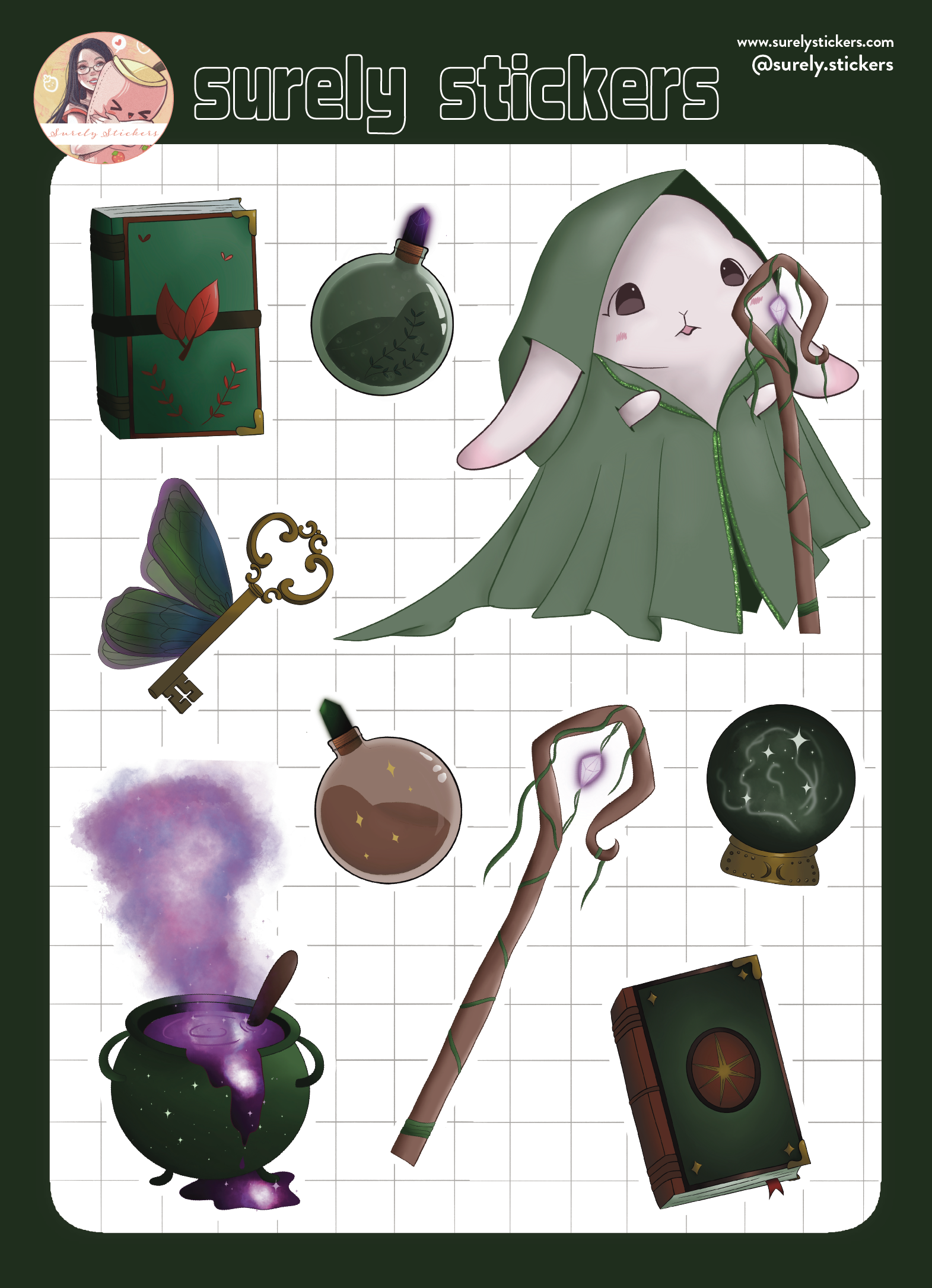 Mage Toodles Glitter Sticker Sheet