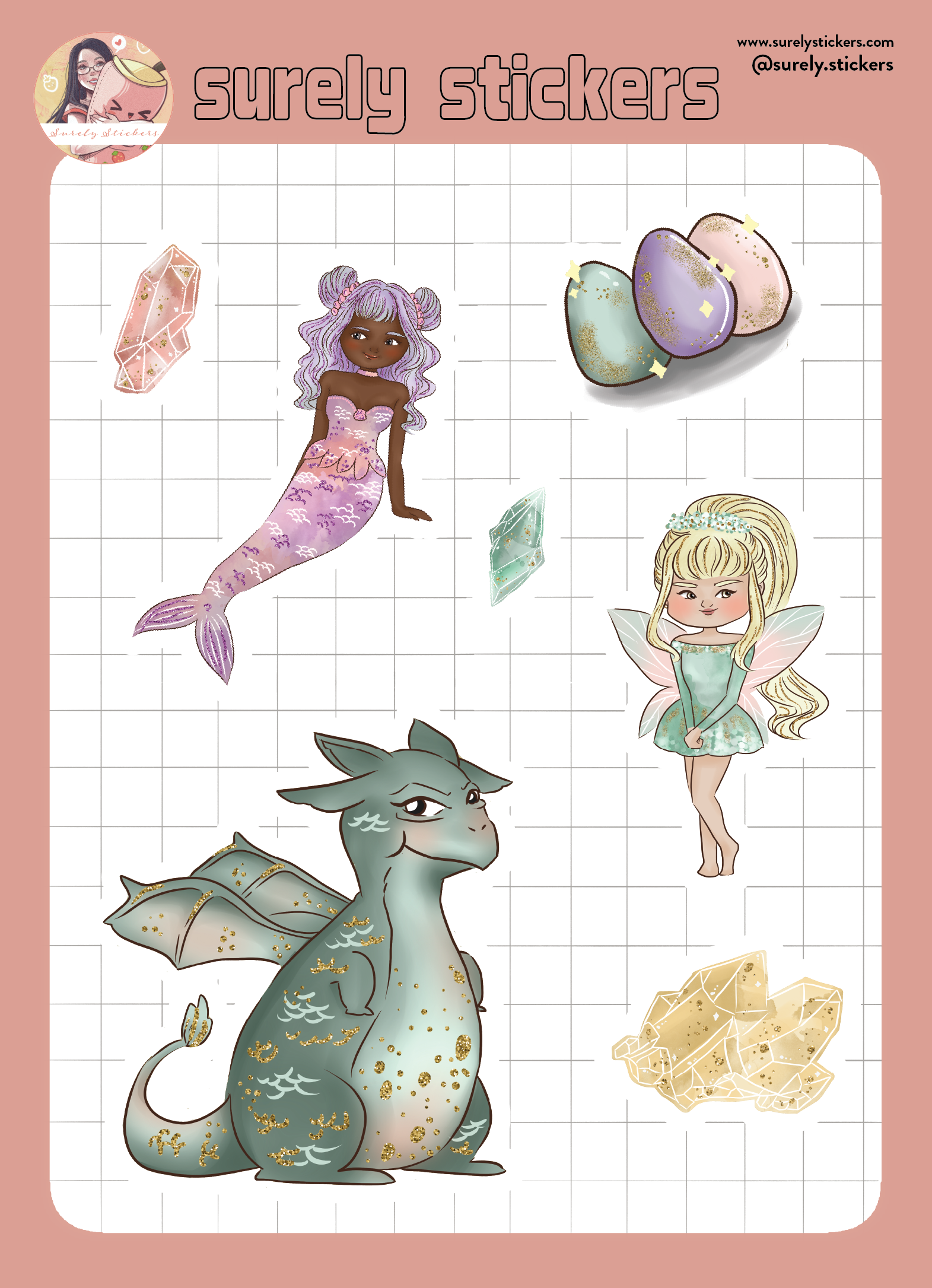 Fantasy Utopia Part 2 Glitter Sticker Sheet