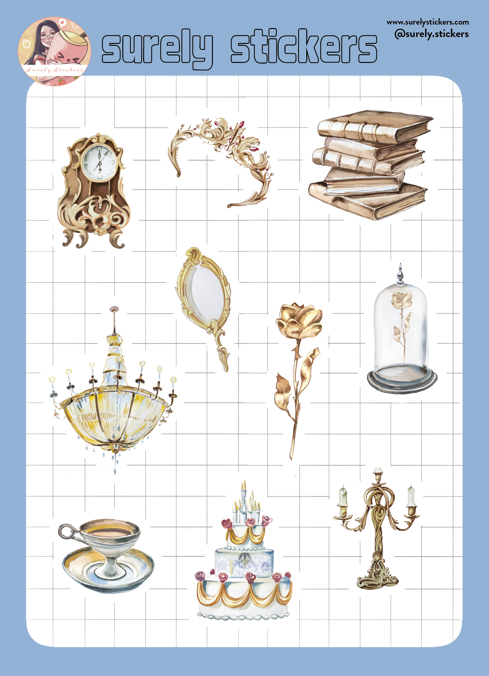 Beauty and the Beast Part 2 Washi Sticker Sheet