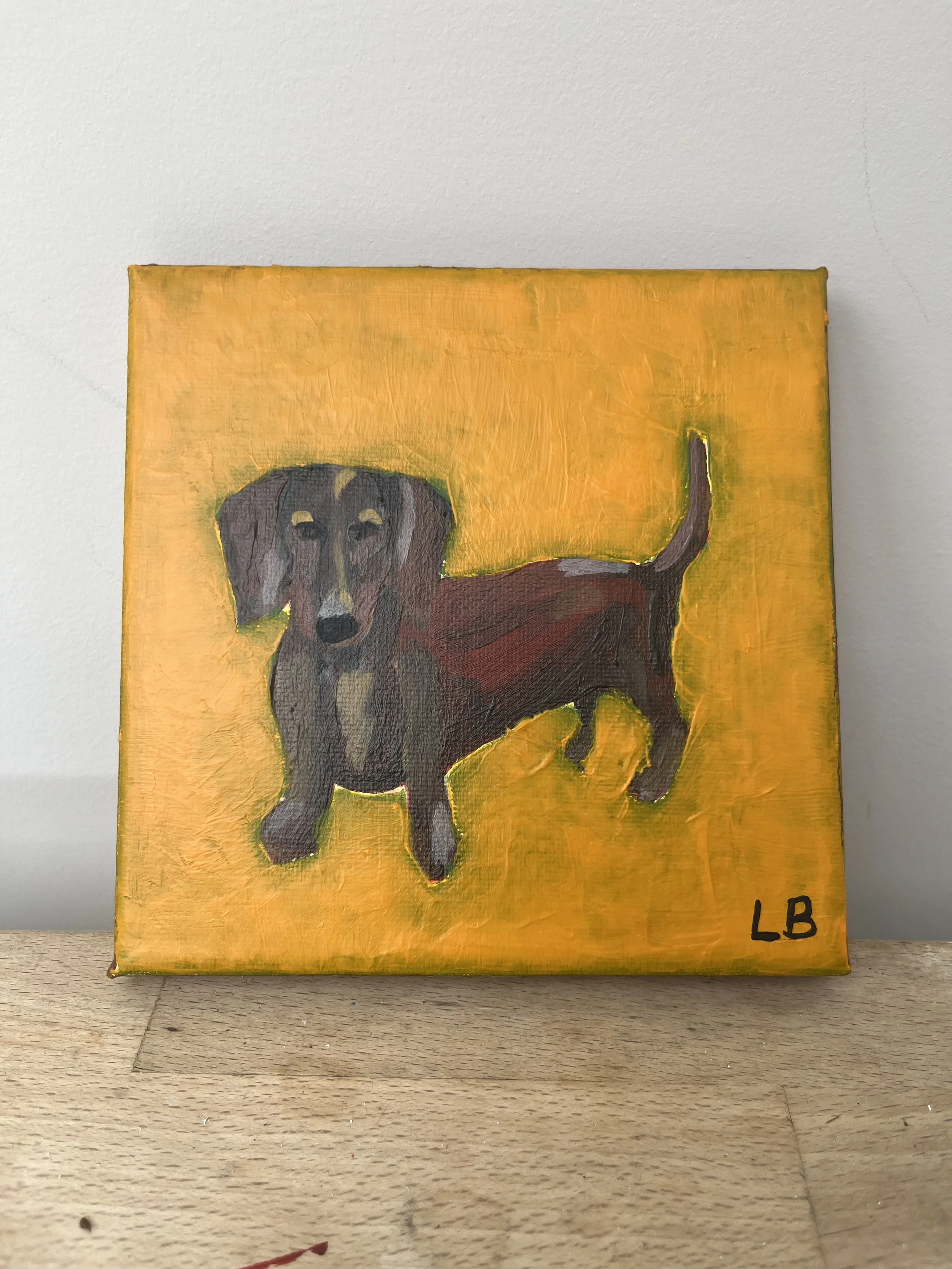 MINI DOG PAINTING 8/100 - DACHSHUND