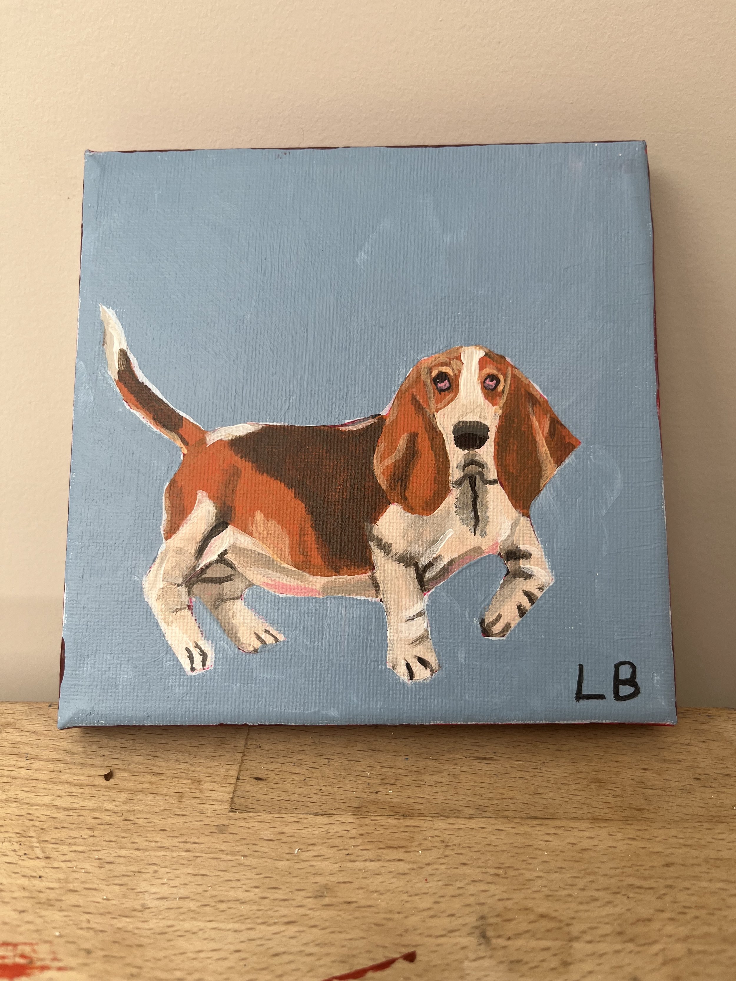 MINI DOG PAINTING 3/100 - BASSETHOUND